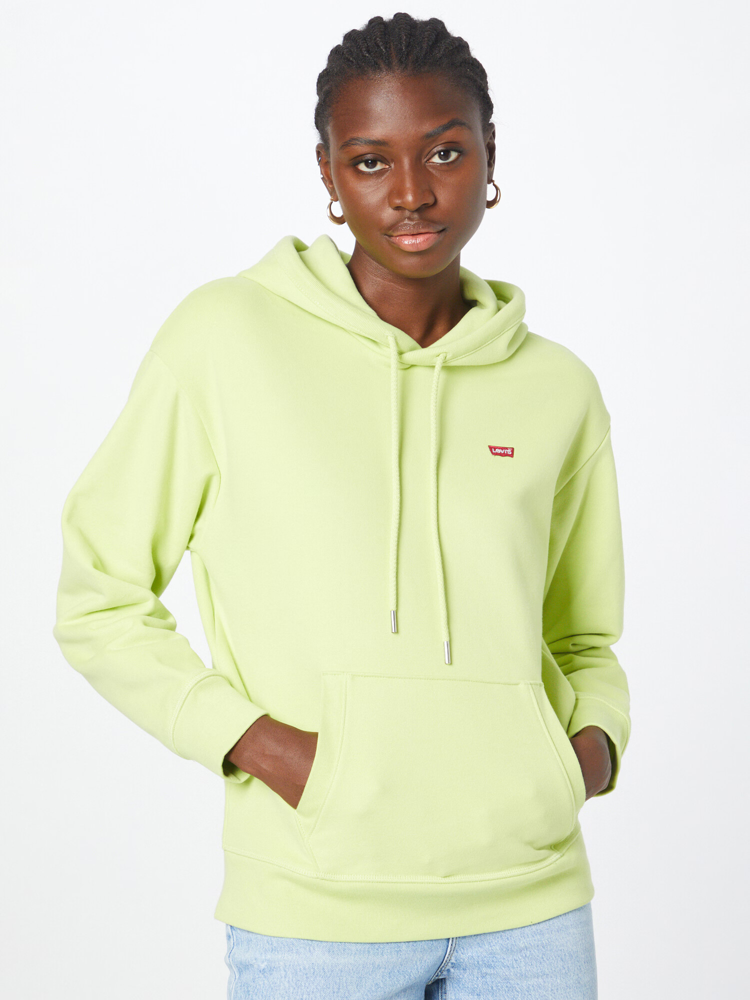 LEVI'S Bluză de molton 'STANDARD HOODIE GREENS' verde kiwi / roșu - Pled.ro