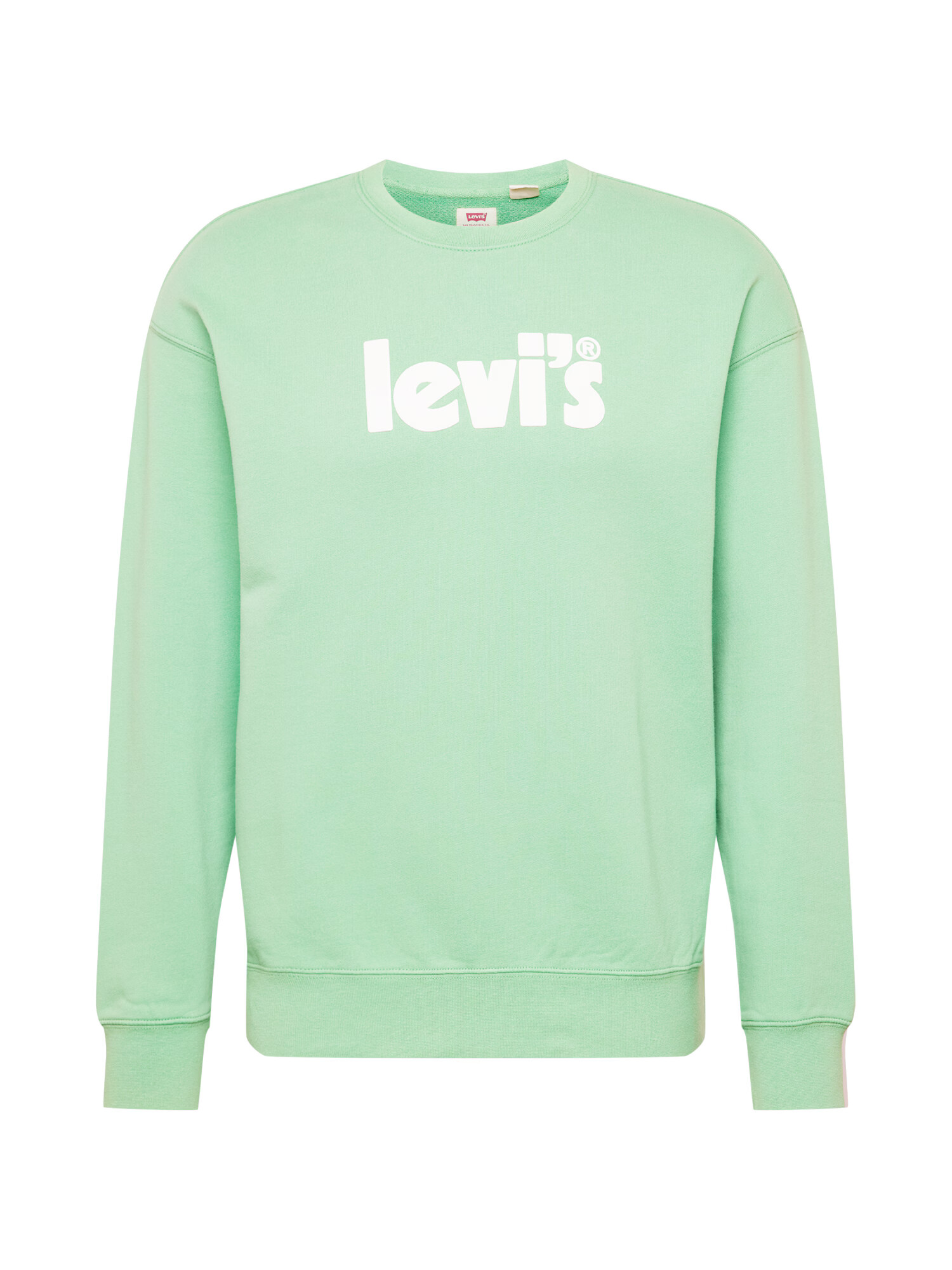 LEVI'S Bluză de molton 'RELAXD GRAPHIC CREW GREENS' verde mentă / alb - Pled.ro