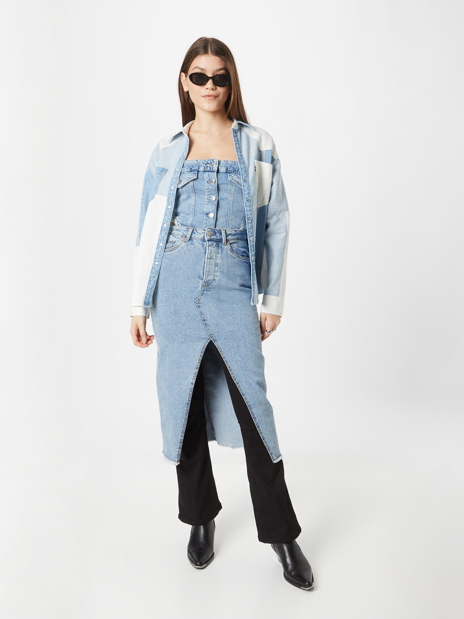 LEVI'S Bluză 'DONOVAN' albastru denim / albastru deschis / alb - Pled.ro