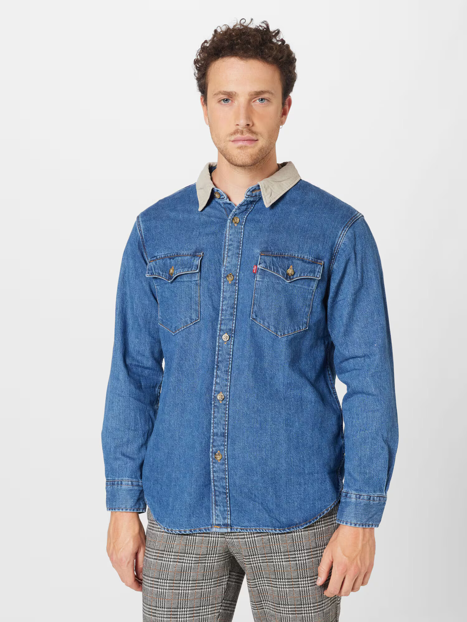 LEVI'S Cămașă 'RELAXED FIT WESTERN MED INDIGO - FLAT FINISH' albastru denim - Pled.ro