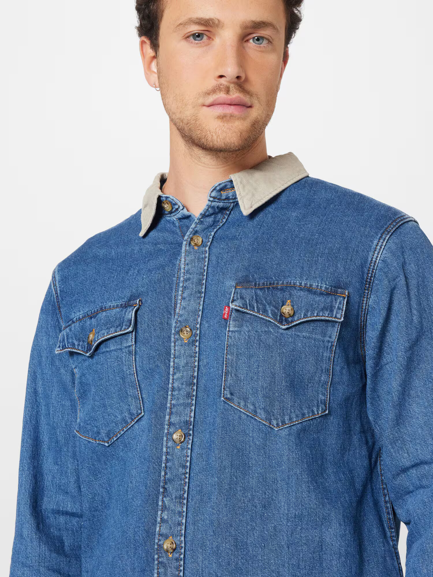 LEVI'S Cămașă 'RELAXED FIT WESTERN MED INDIGO - FLAT FINISH' albastru denim - Pled.ro