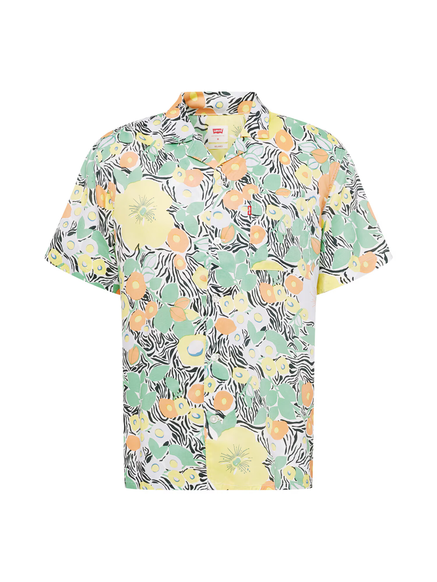 LEVI'S Cămașă 'THE SUNSET CAMP SHIRT GREENS' verde mentă / portocaliu / negru / alb - Pled.ro