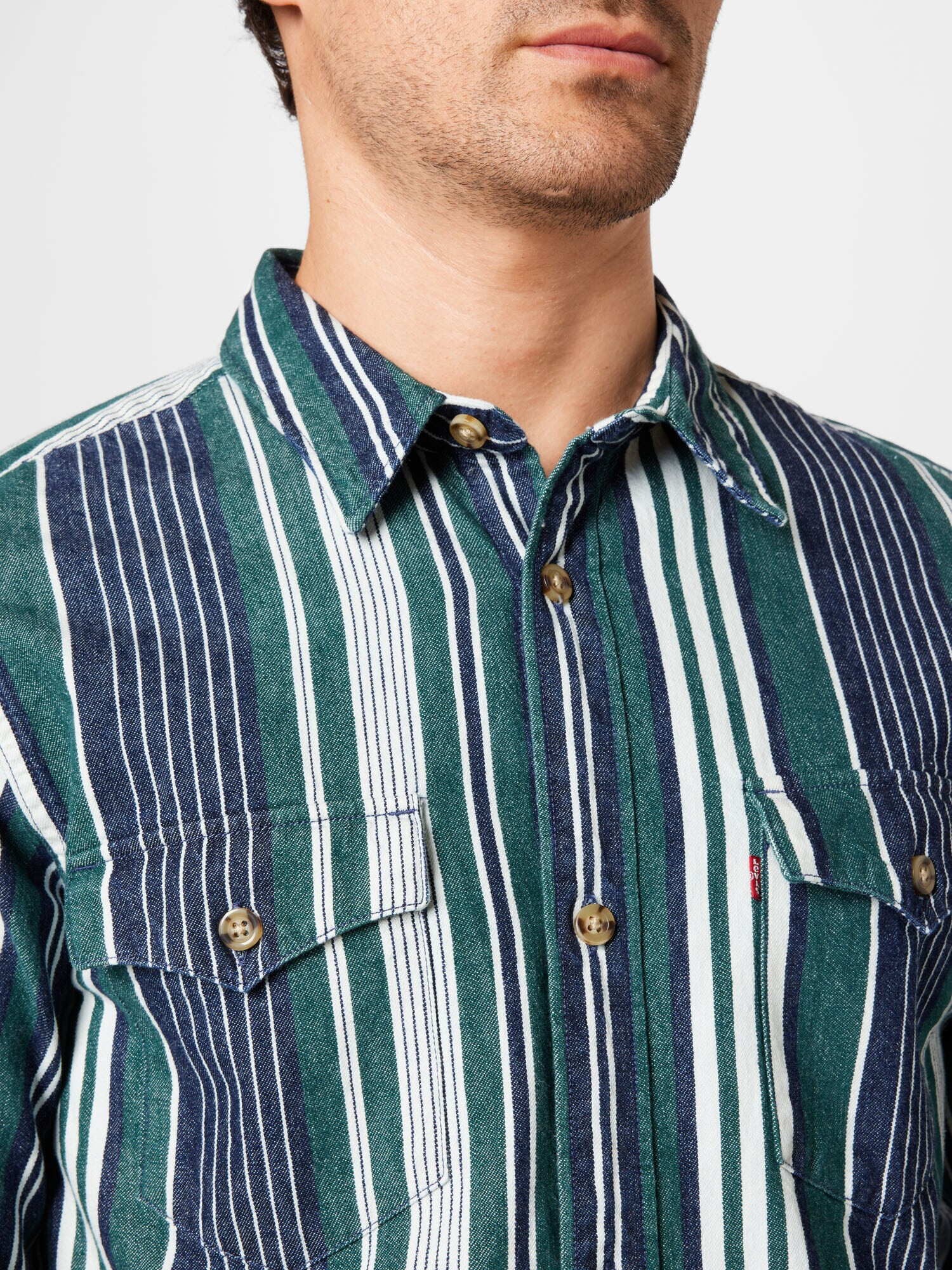 LEVI'S Cămașă 'RELAXED FIT WESTERN GREENS' albastru noapte / verde închis / alb - Pled.ro