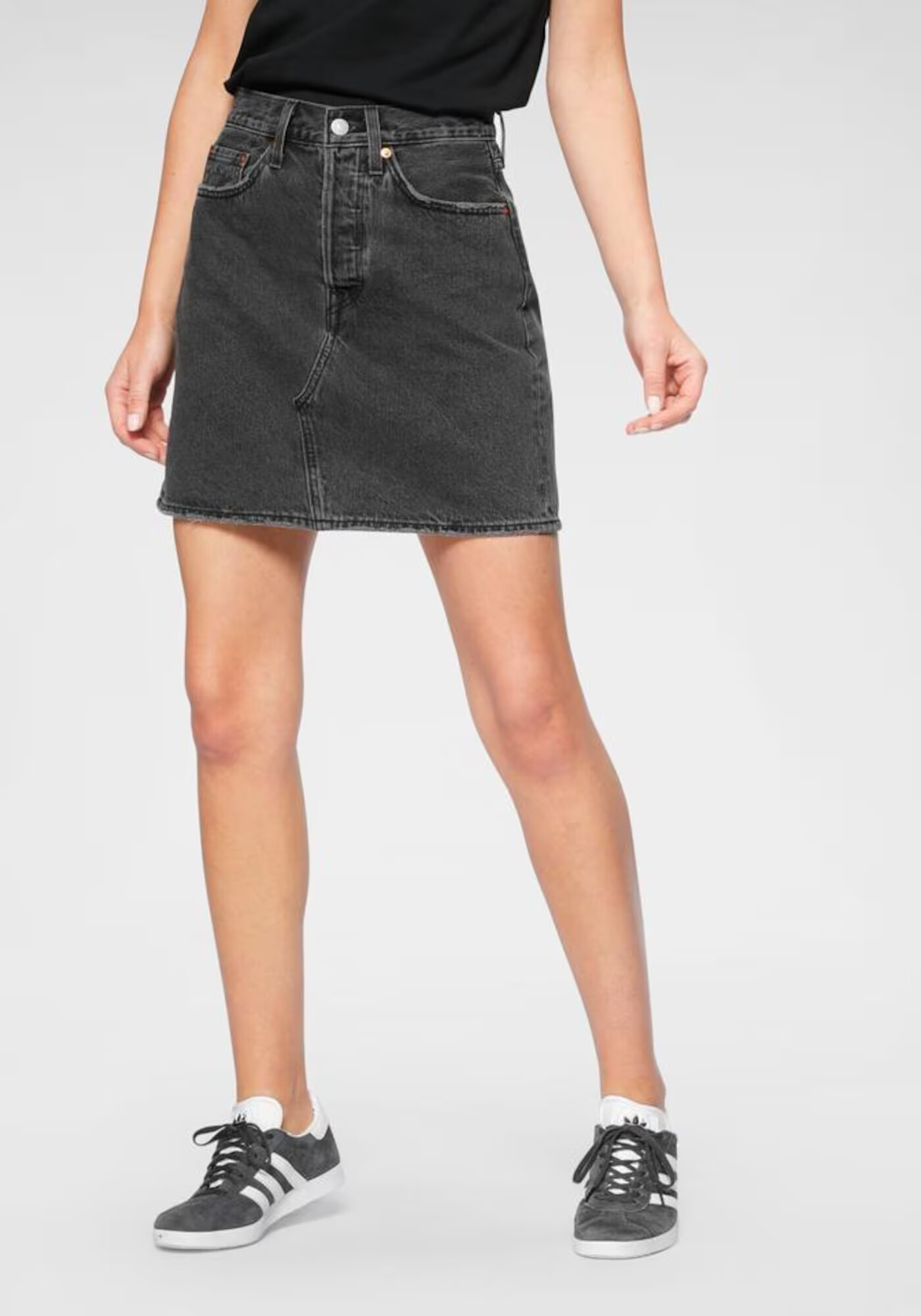 LEVI'S Fustă 'HR DECON ICONIC BF SKIRT BLACKS' negru denim - Pled.ro