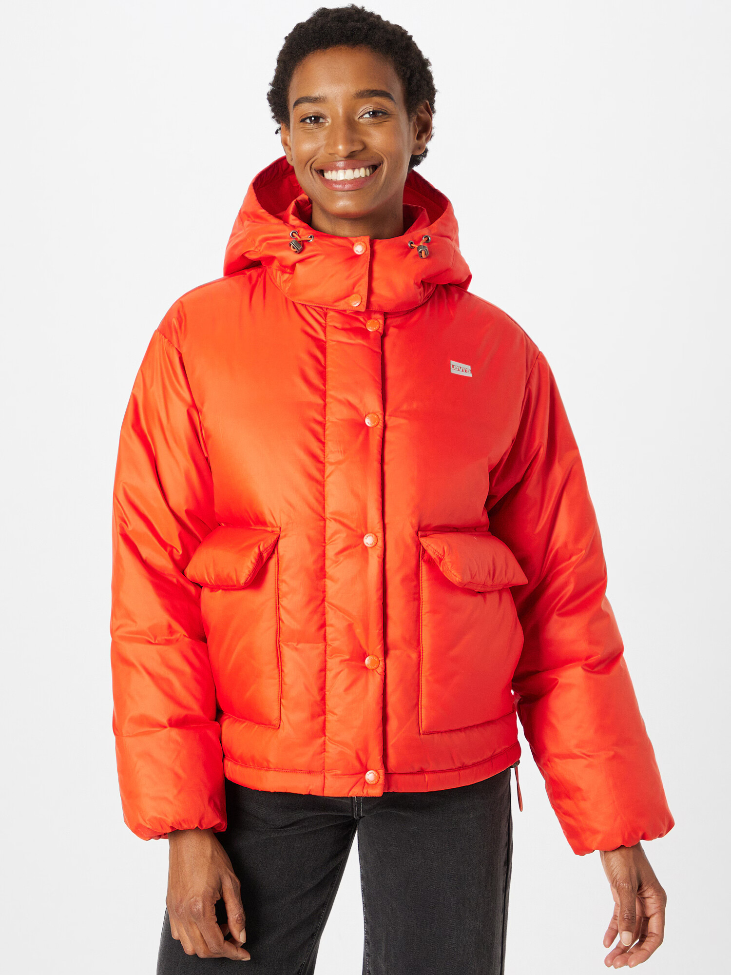 LEVI'S ® Geacă de iarnă 'CORE PUFFER SHORTY YELLOWS/ORANGES' portocaliu neon / alb - Pled.ro