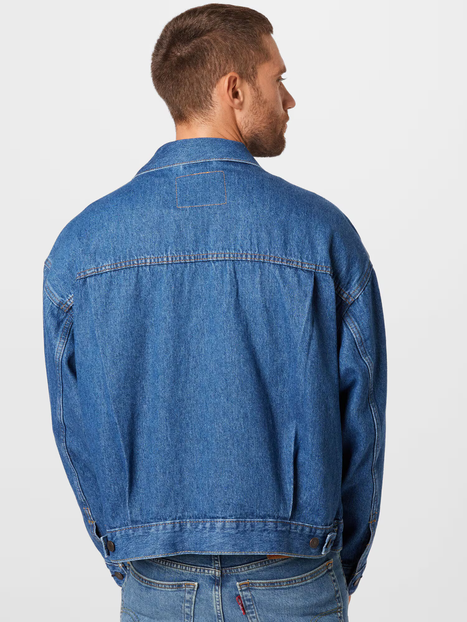 LEVI'S Geacă de primăvară-toamnă 'STAY LOOSE TYPE 1 DARK INDIGO - WORN IN' albastru denim - Pled.ro