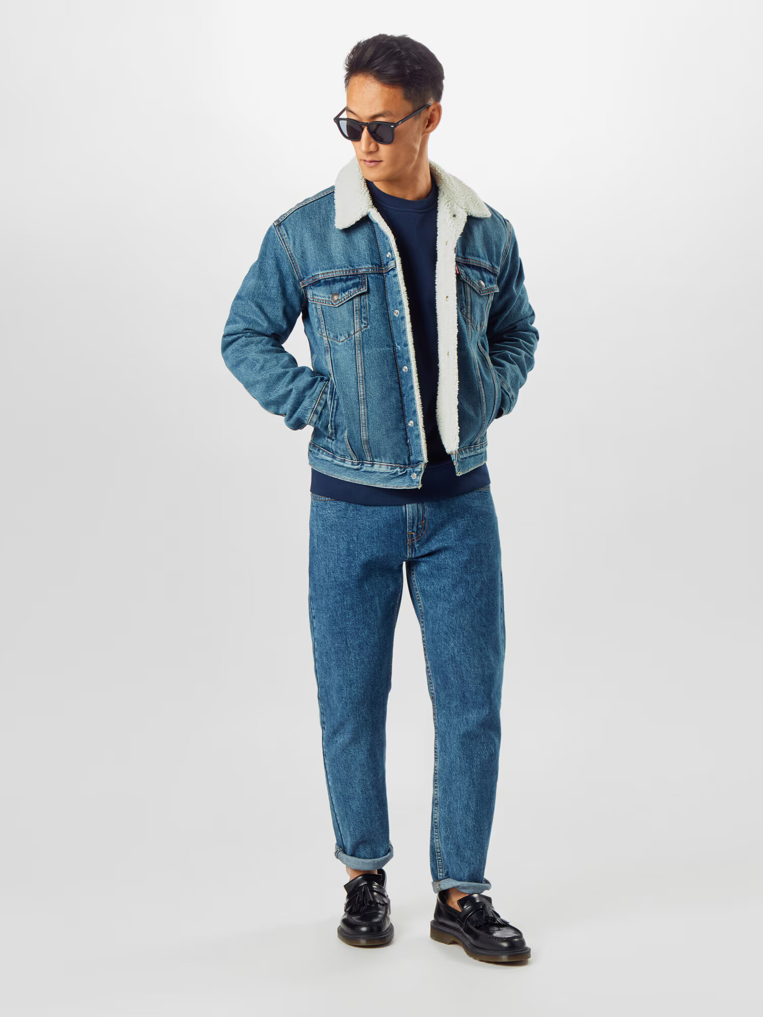 LEVI'S ® Geacă de primăvară-toamnă 'Type 3 Trucker' albastru denim / alb - Pled.ro