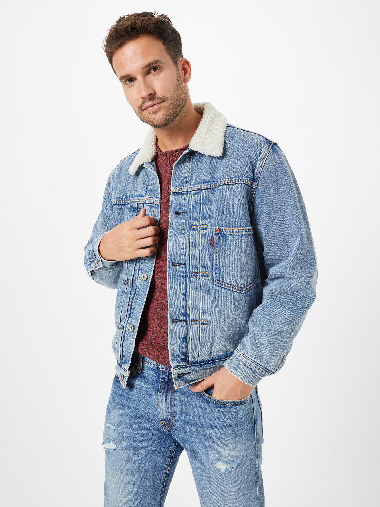 LEVI'S Geacă de primăvară-toamnă albastru denim / alb - Pled.ro