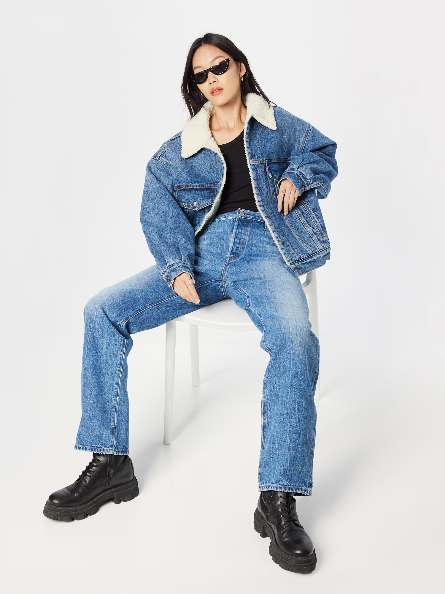 LEVI'S ® Geacă de primăvară-toamnă 'SUNRISE' albastru denim / alb - Pled.ro