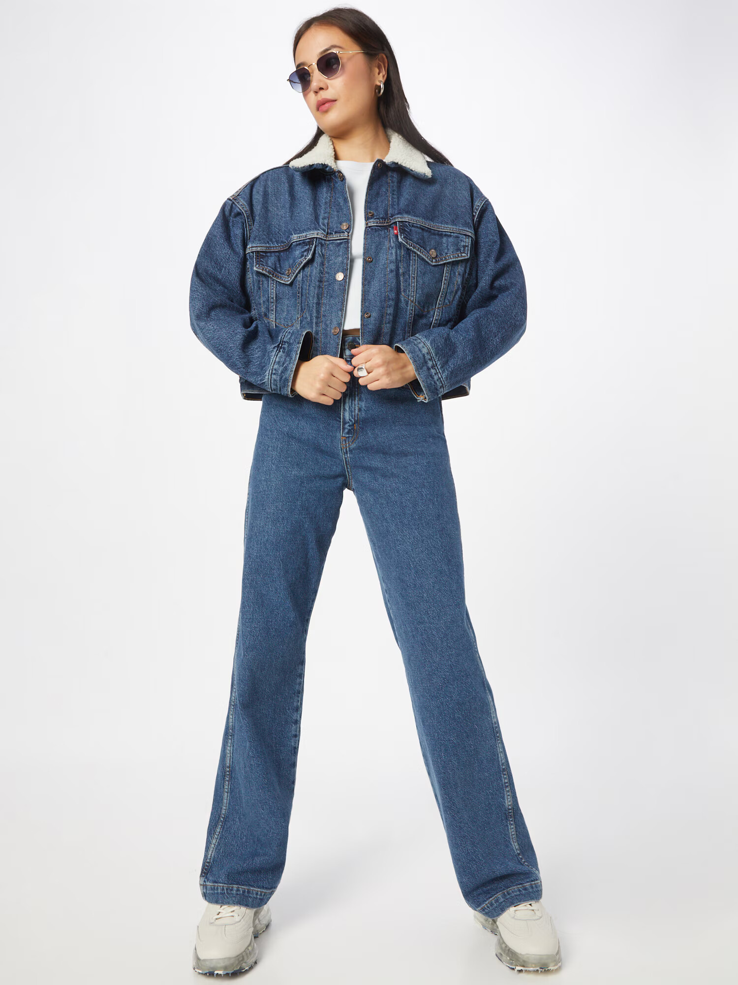 LEVI'S Geacă de primăvară-toamnă 'CROPPED LOOSE SHERPA' albastru denim - Pled.ro