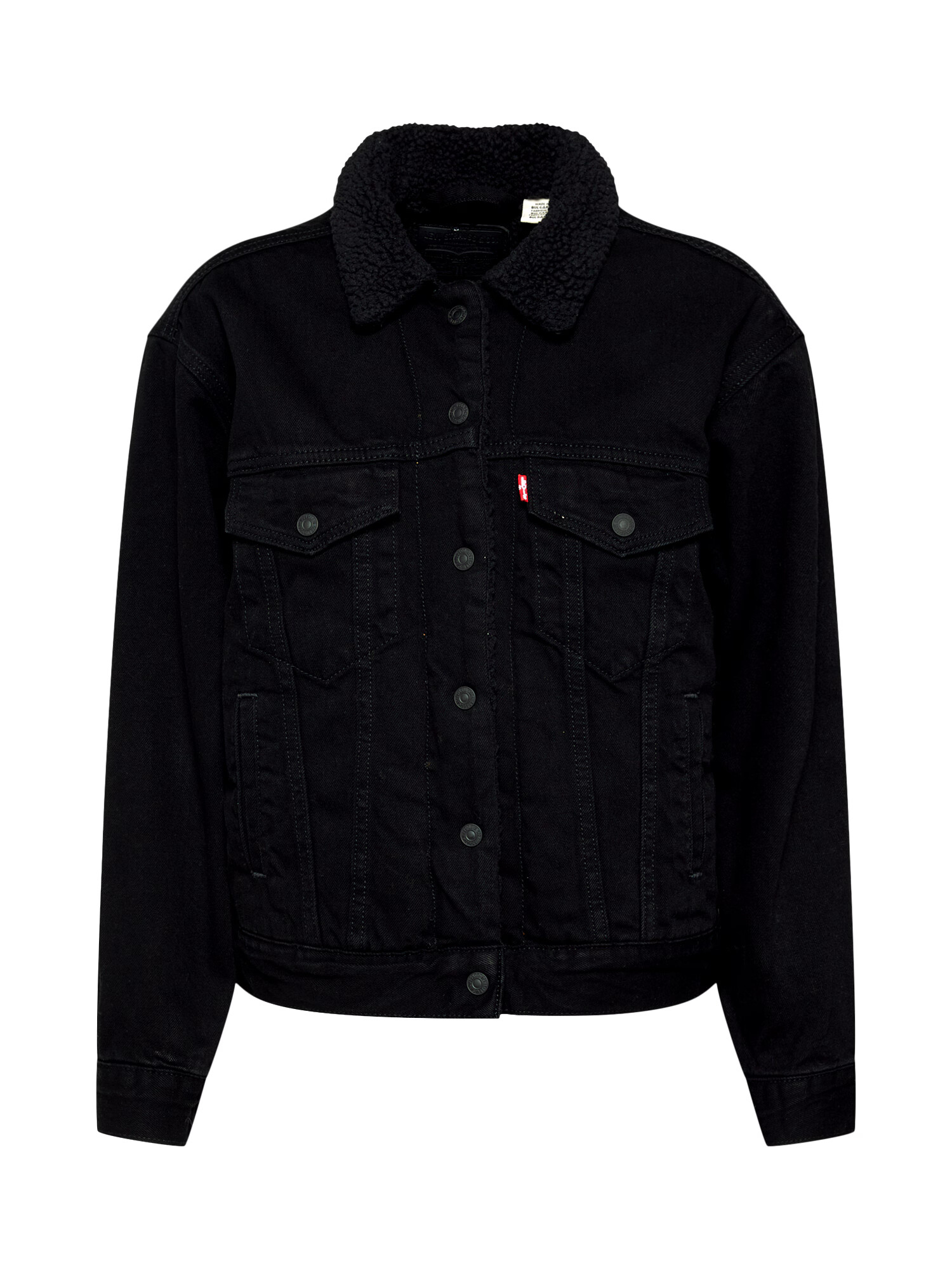 LEVI'S Geacă de primăvară-toamnă 'EX-BF SHERPA TRUCKER BLACKS' negru - Pled.ro