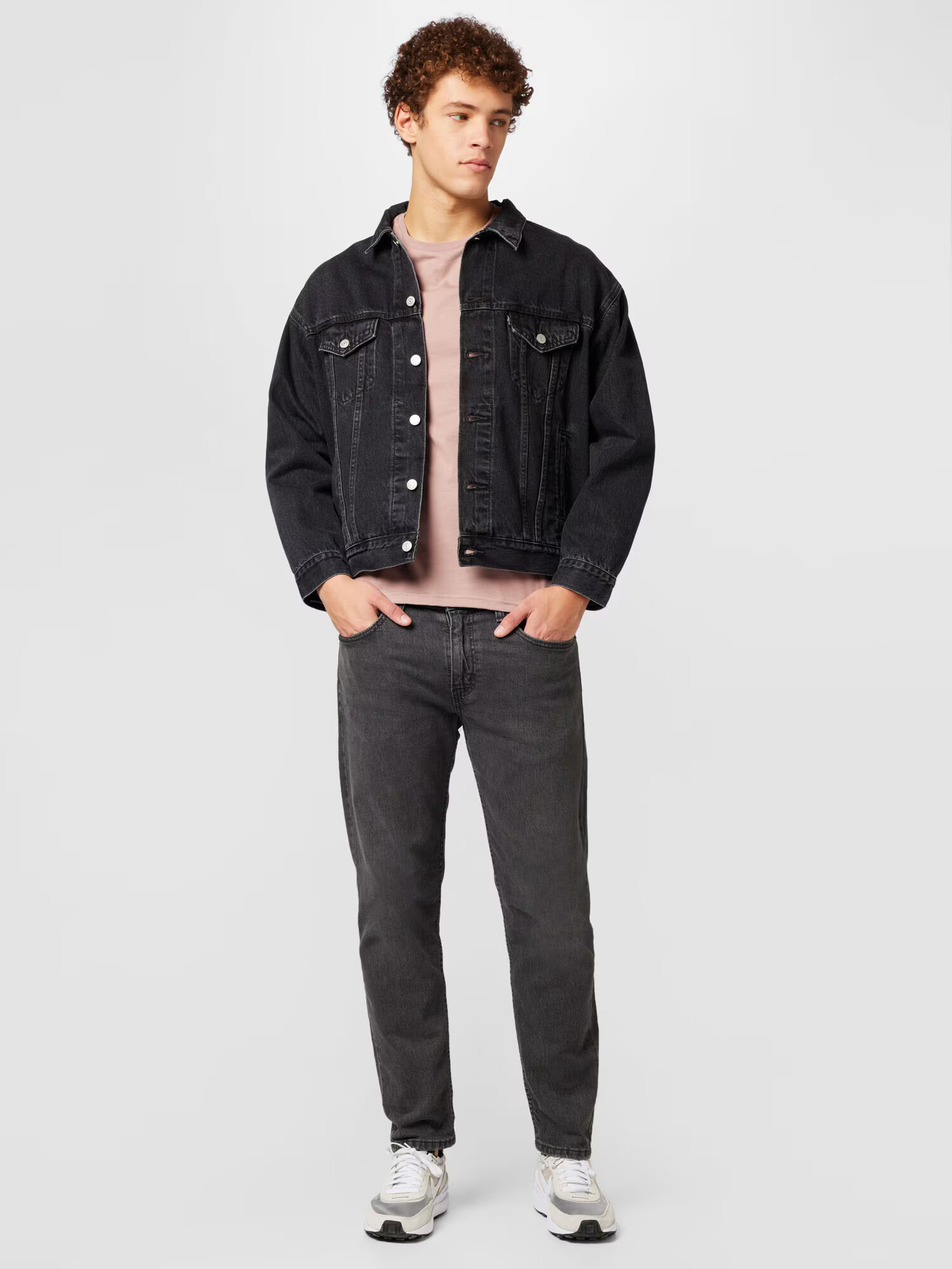 LEVI'S Geacă de primăvară-toamnă gri închis / negru denim / alb - Pled.ro