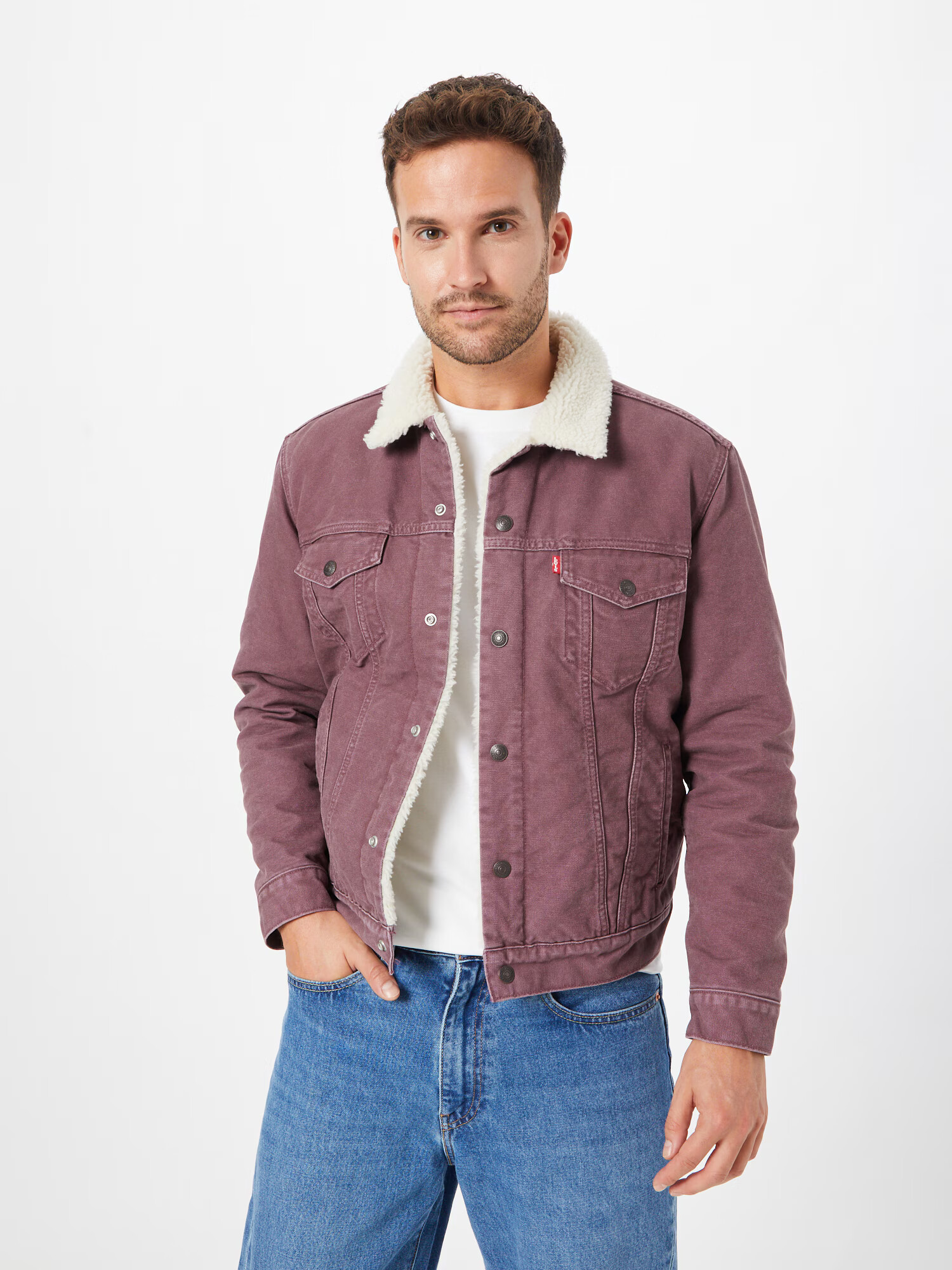 LEVI'S Geacă de primăvară-toamnă 'TYPE 3 SHERPA TRUCKER REDS' mauve - Pled.ro