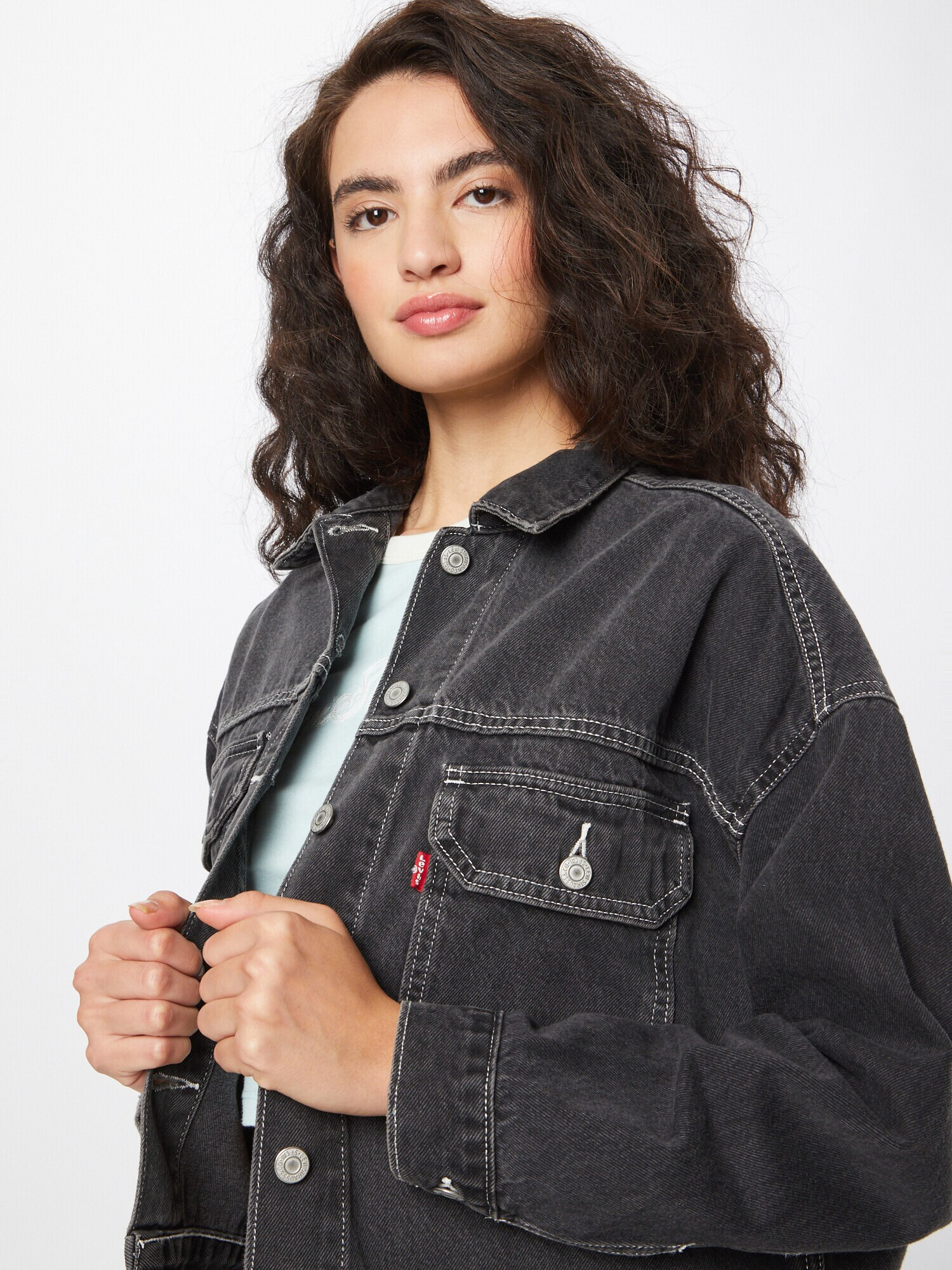 LEVI'S Geacă de primăvară-toamnă negru denim - Pled.ro