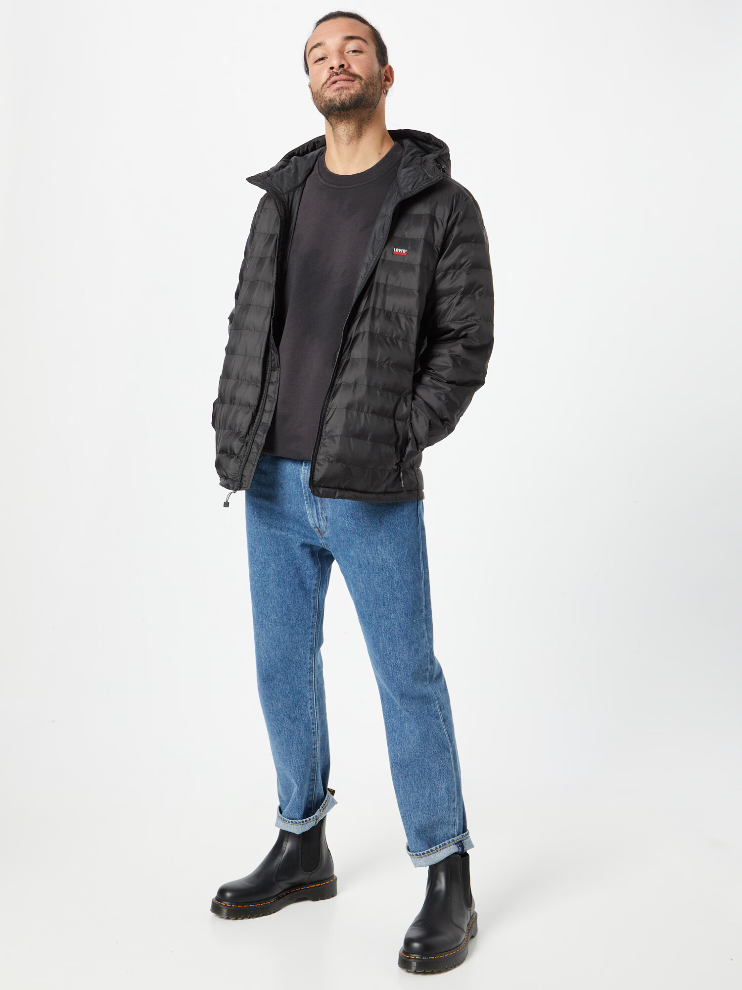 LEVI'S Geacă de primăvară-toamnă 'PRESIDIO PKBL HOODED JKT BLACKS' negru - Pled.ro