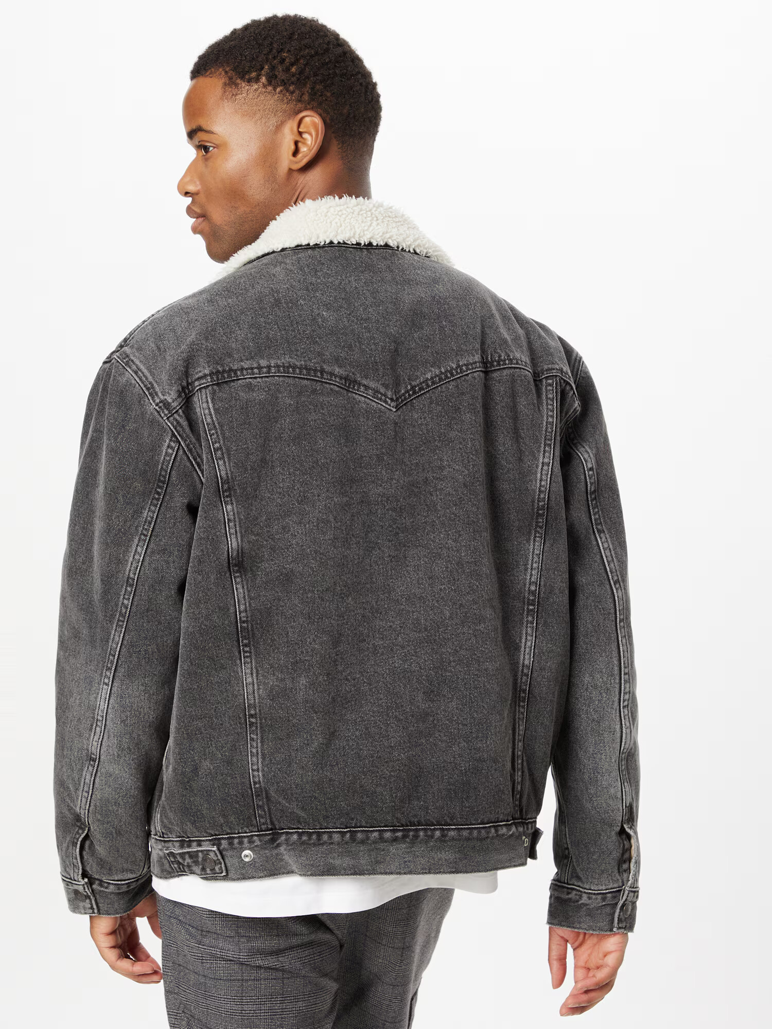 LEVI'S Geacă de primăvară-toamnă 'SILVERTAB SHERPA TRUCKER BLACKS' negru denim - Pled.ro