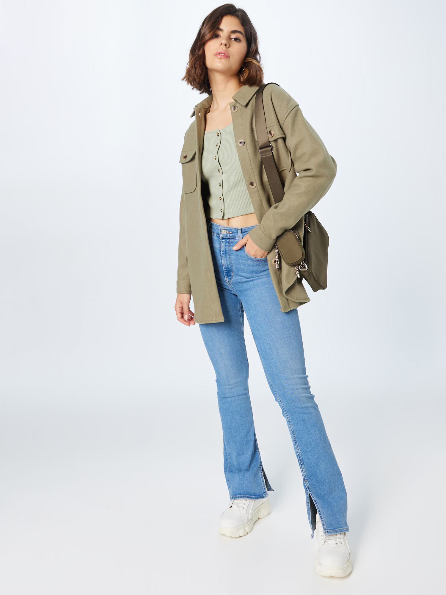 LEVI'S Geacă tricotată 'LS RACH TOP NEUTRALS' verde măr - Pled.ro