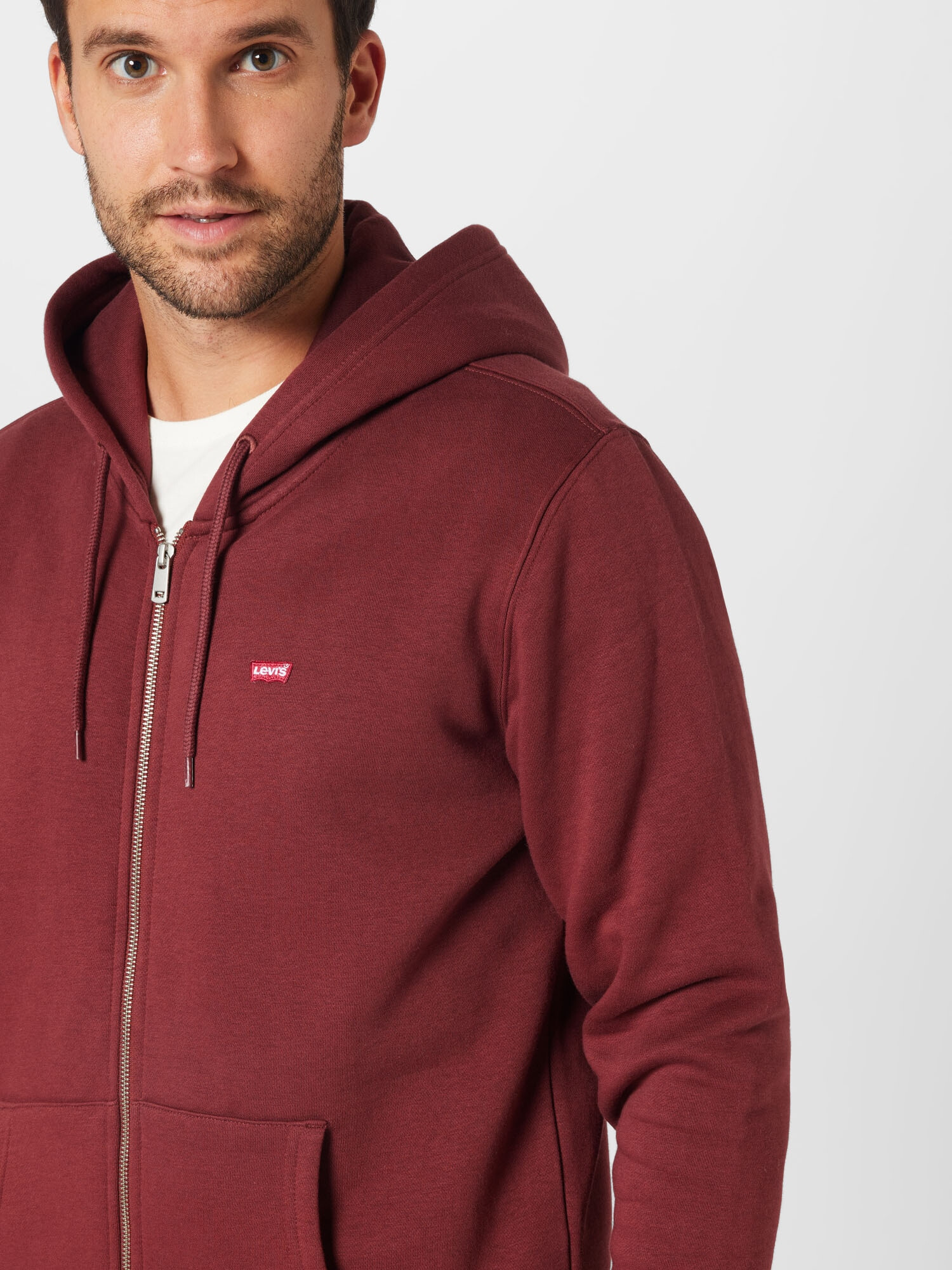 LEVI'S Hanorac 'CORE NG ZIP UP REDS' roșu / roșu bordeaux / alb - Pled.ro