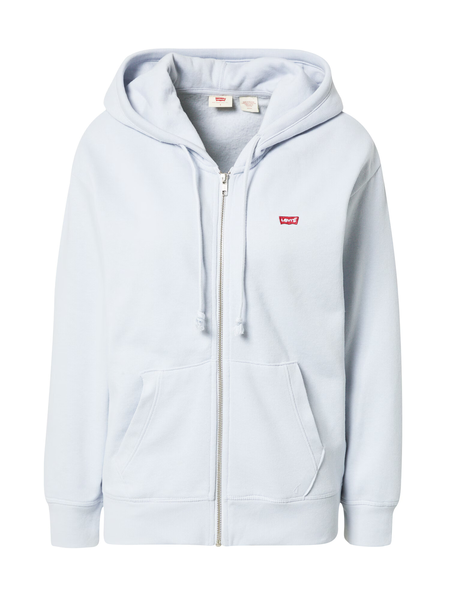 LEVI'S Hanorac 'STANDARD ZIP HOODIE NEUTRALS' gri deschis / roșu / alb - Pled.ro