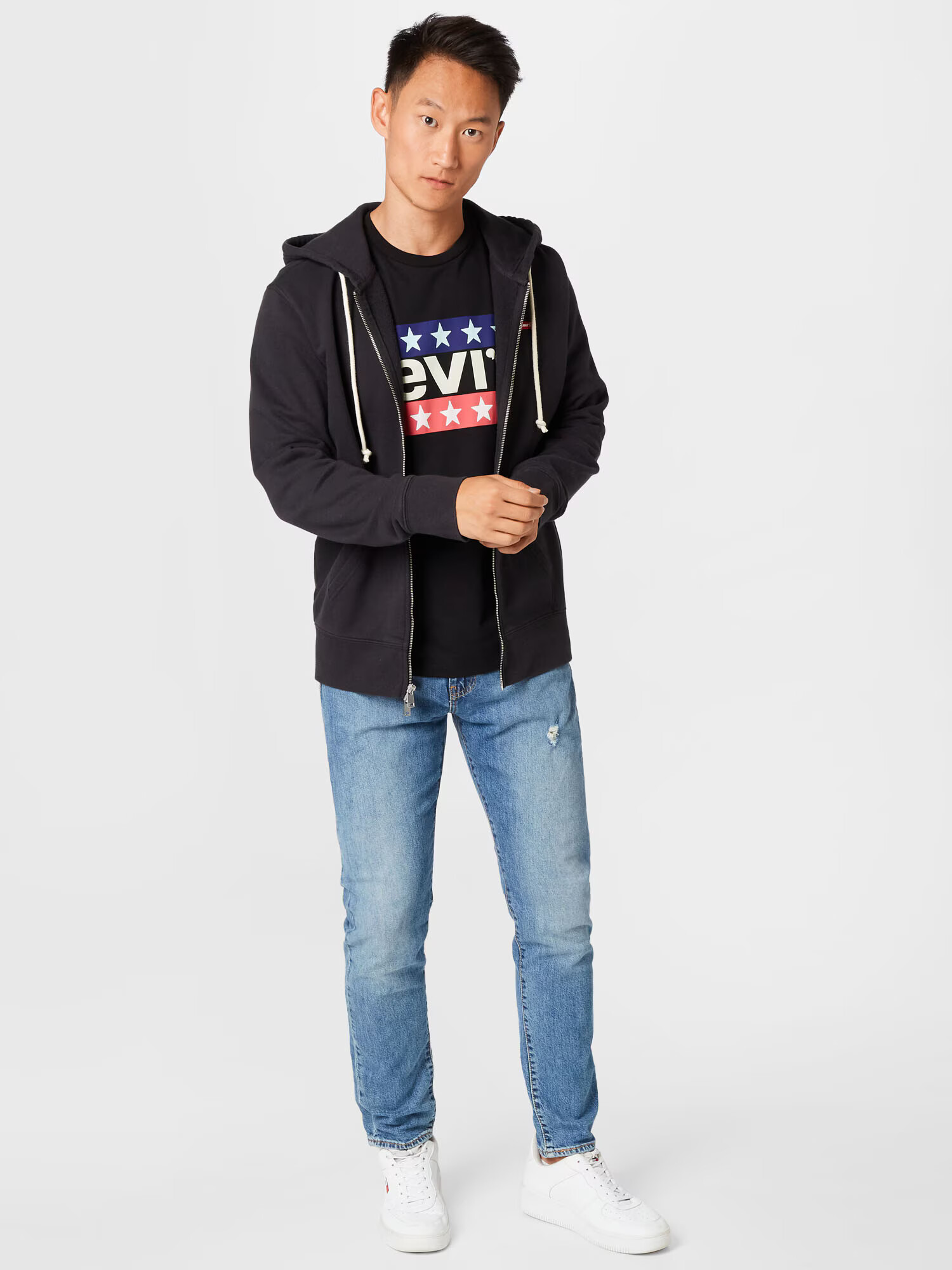 LEVI'S ® Hanorac 'NEW ORIGINAL ZIP UP BLACKS' negru - Pled.ro