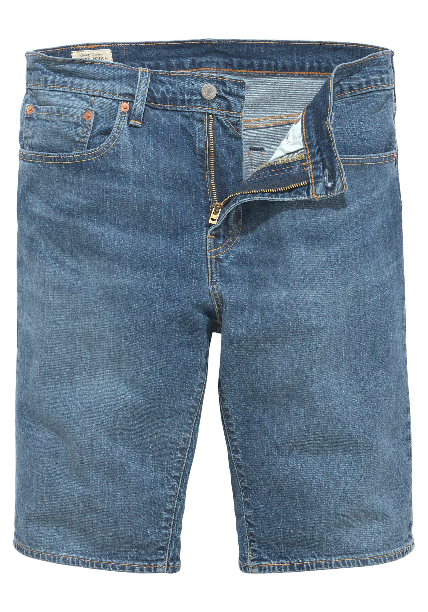 LEVI'S Jeans '405 STANDARD SHORT MED INDIGO - WORN IN' albastru denim / roșu / alb - Pled.ro