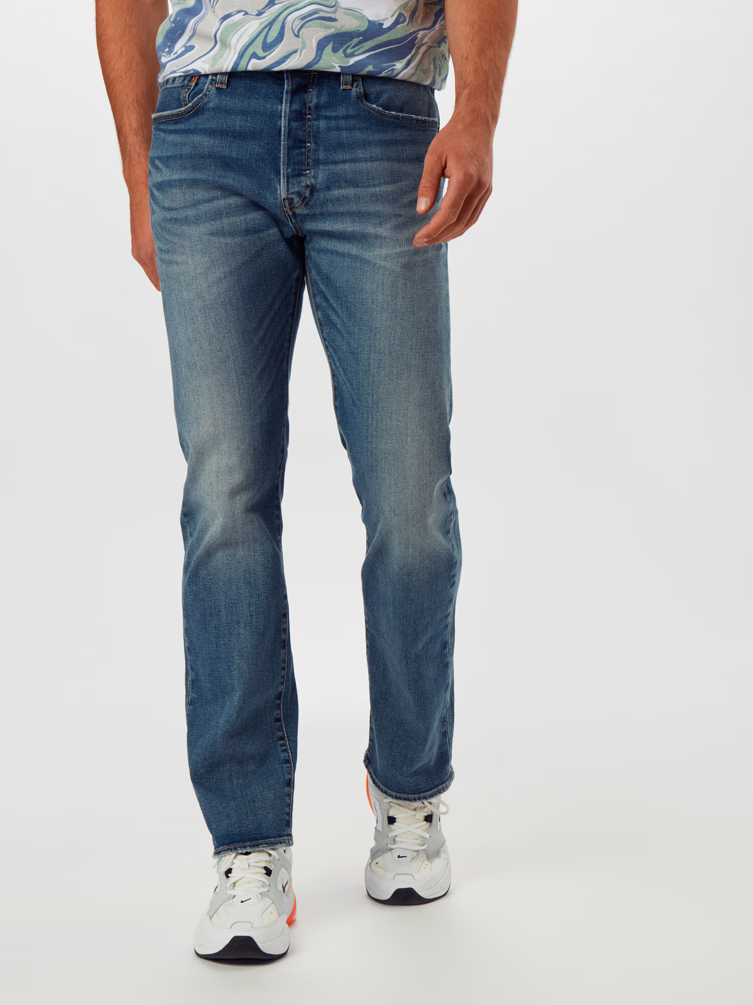 LEVI'S Jeans '501® LEVIS®ORIGINAL FIT MED INDIGO - WORN IN' albastru denim - Pled.ro