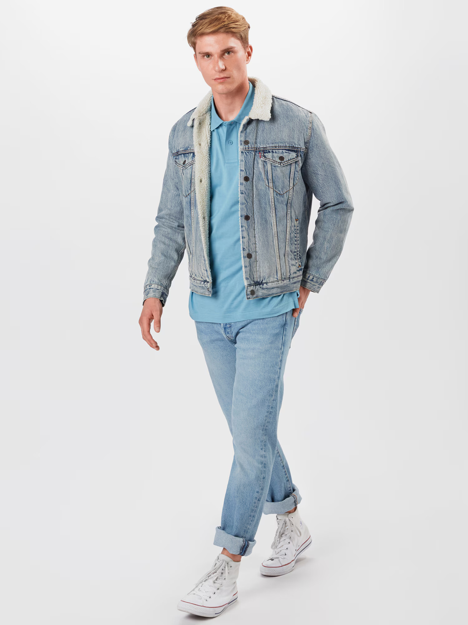 LEVI'S ® Jeans '501® LEVIS®ORIGINAL FIT MED INDIGO - FLAT FINISH' albastru denim - Pled.ro