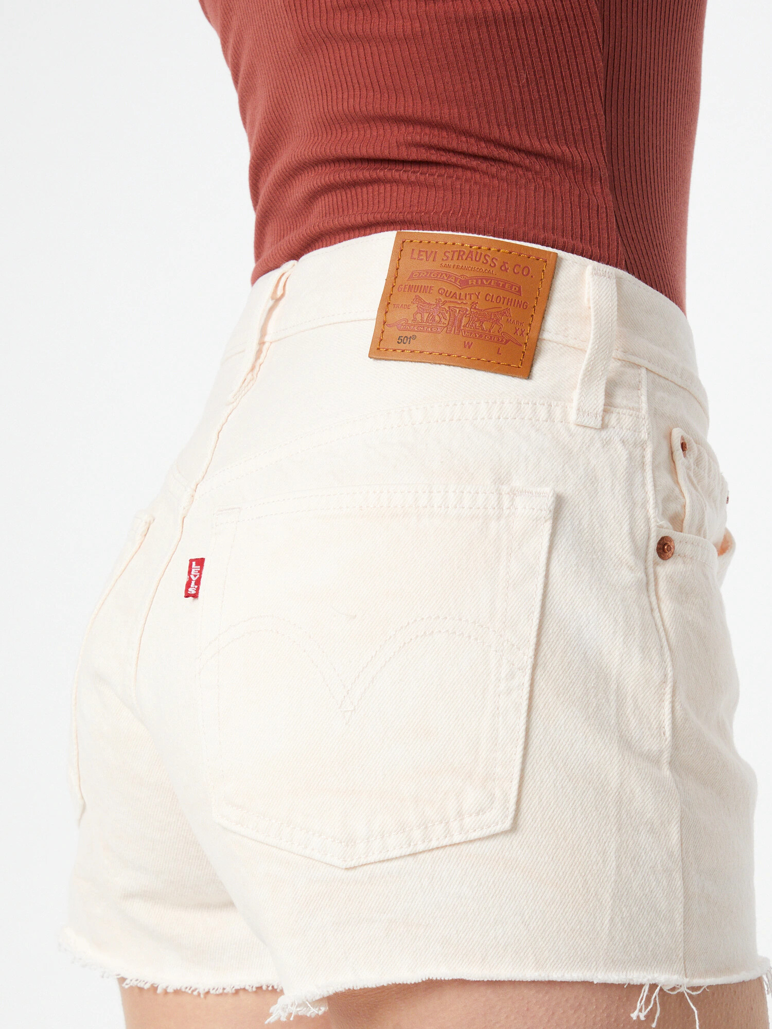 LEVI'S Jeans '501® HIGH RISE SHORT' crem - Pled.ro