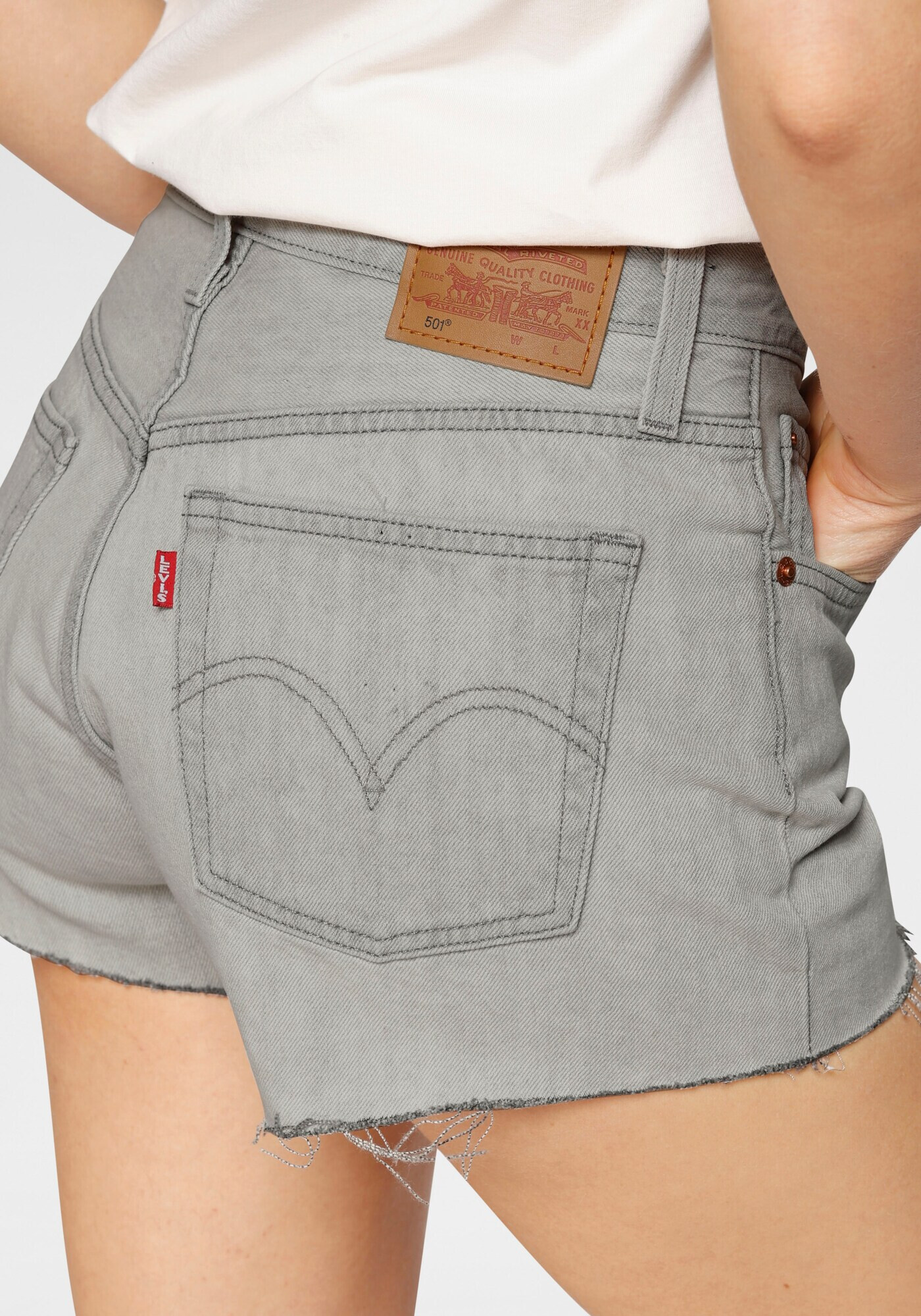 LEVI'S Jeans '501® HIGH RISE SHORT' gri denim - Pled.ro