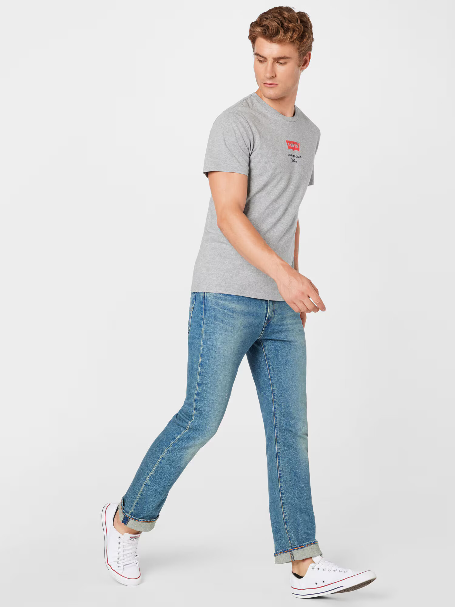 LEVI'S ® Jeans '527™ SLIM BOOT CUT MED INDIGO - WORN IN' albastru denim - Pled.ro