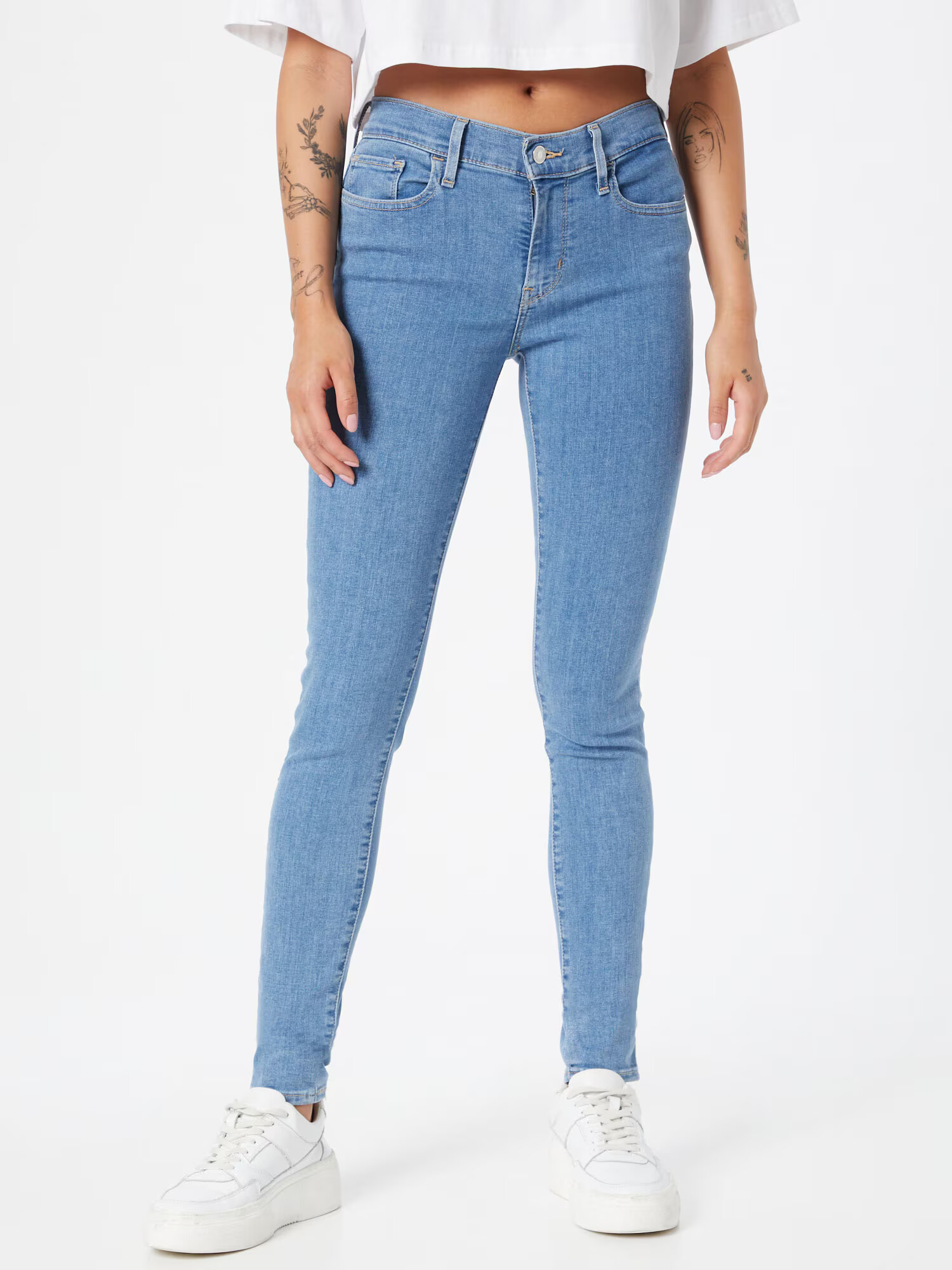 LEVI'S ® Jeans '710 SUPER SKINNY MED INDIGO - FLAT FINISH' albastru denim - Pled.ro