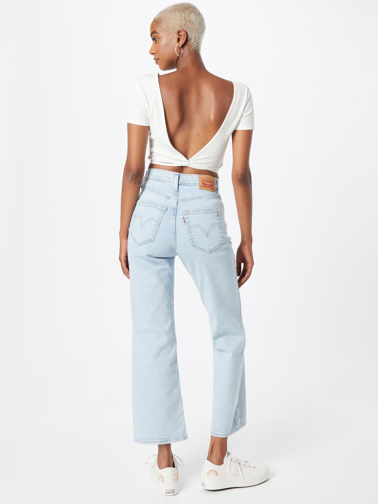 LEVI'S Jeans 'HIGH WAISTED CROP FLARE' albastru deschis - Pled.ro