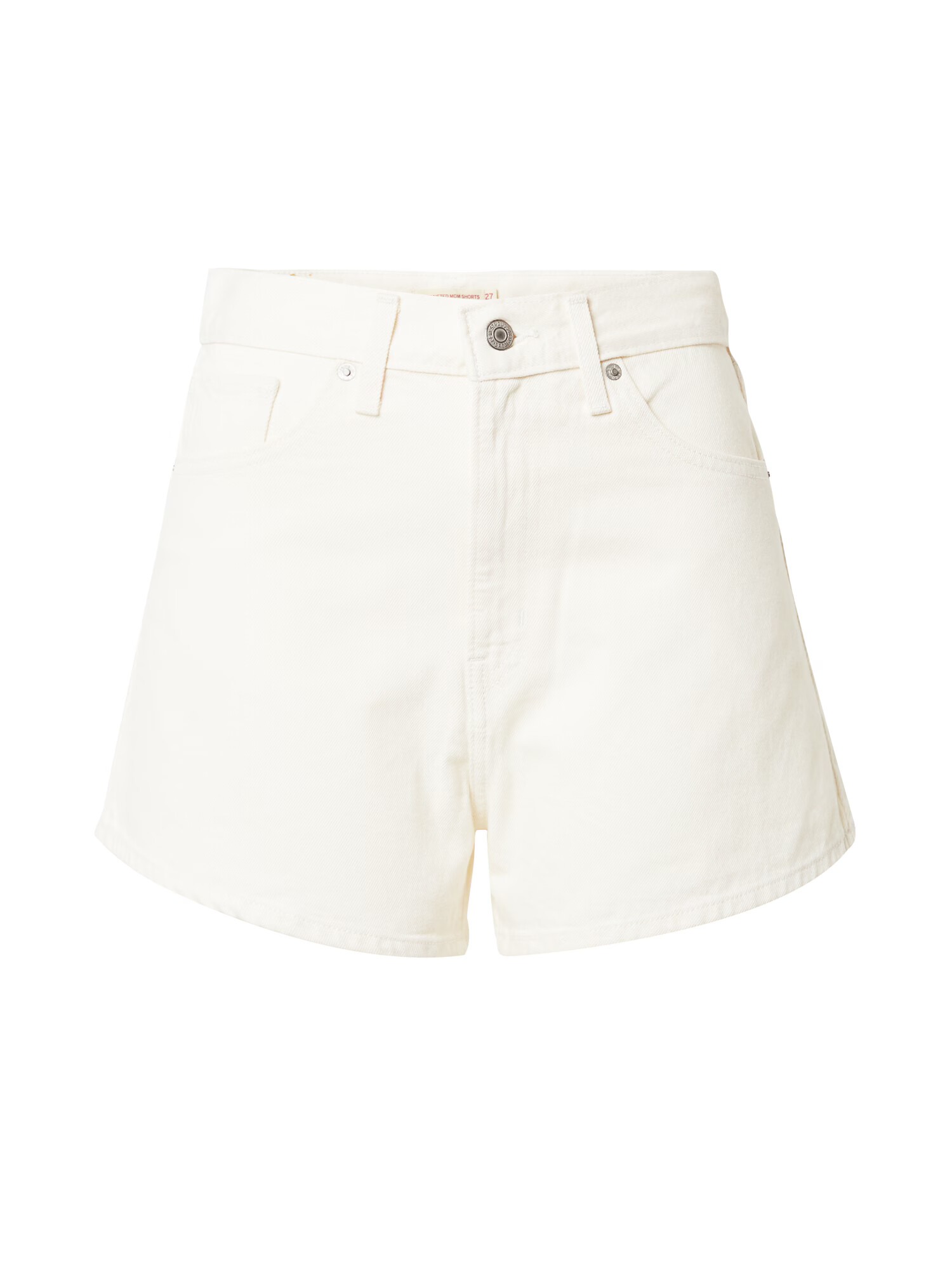 LEVI'S Jeans 'HIGH WAISTED MOM SHORT' alb denim - Pled.ro