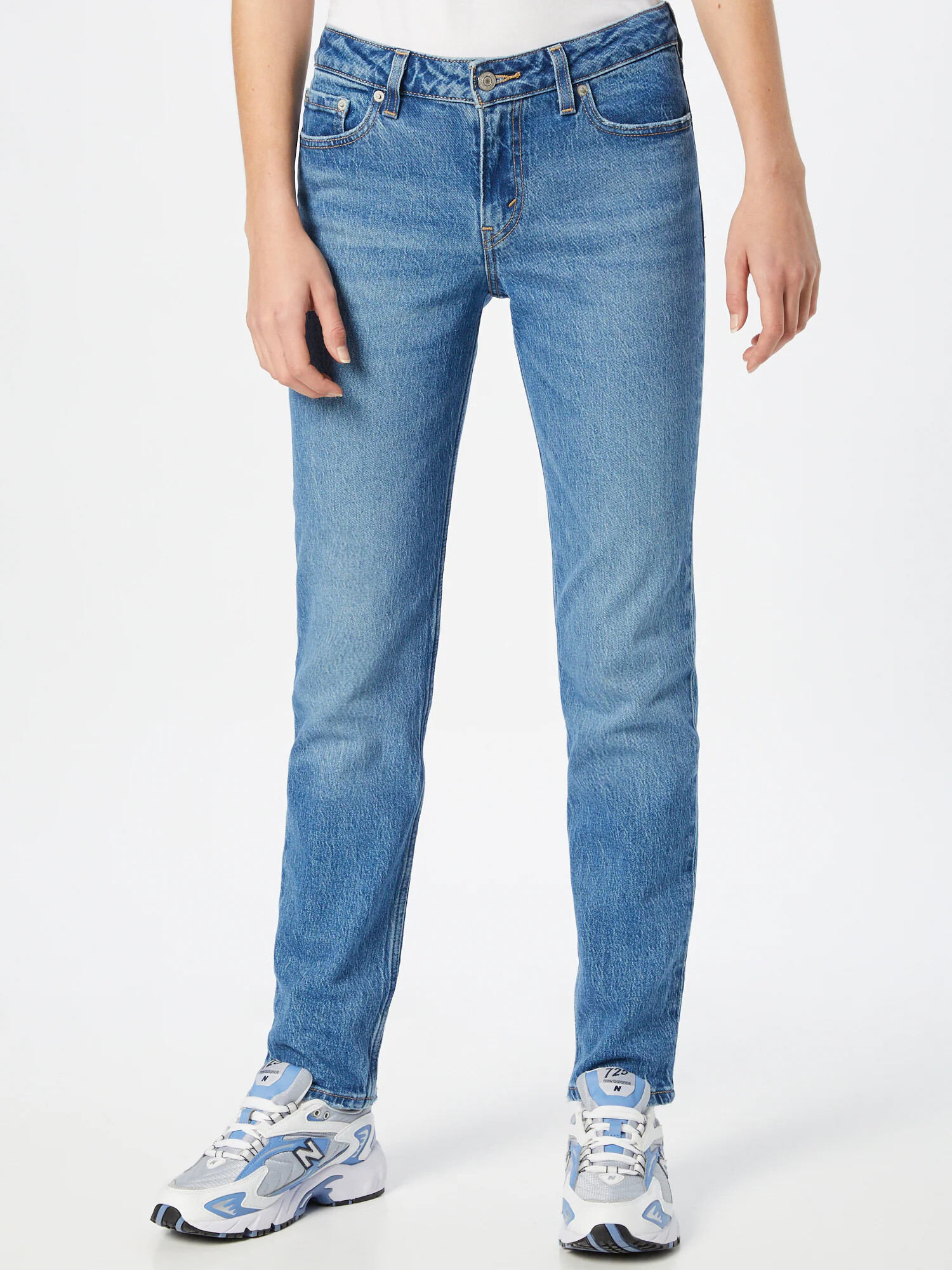 LEVI'S ® Jeans 'LOW PITCH STRAIGHT MED INDIGO - WORN IN' albastru denim - Pled.ro