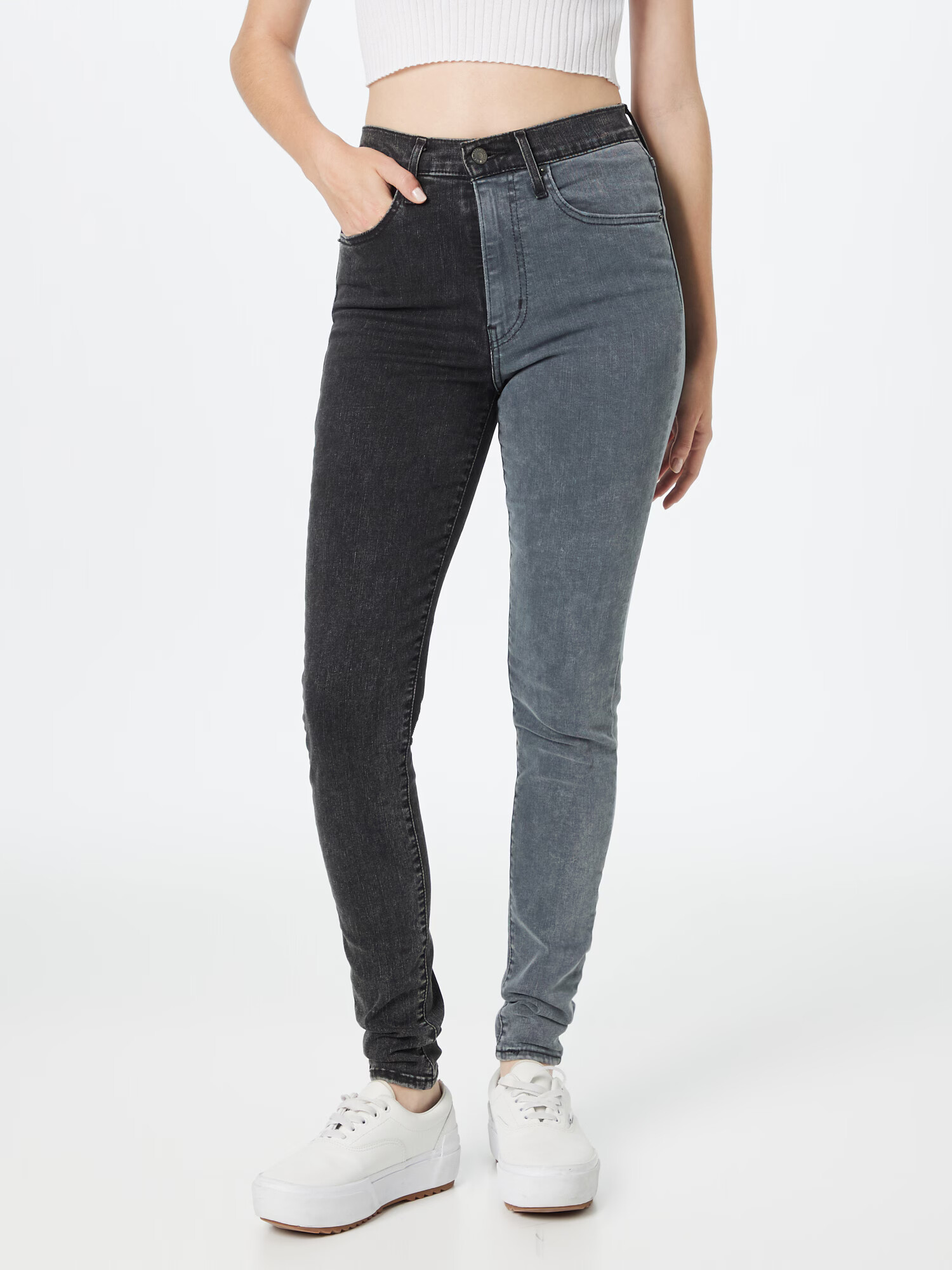 LEVI'S Jeans 'MILE HIGH' gri denim / negru denim - Pled.ro