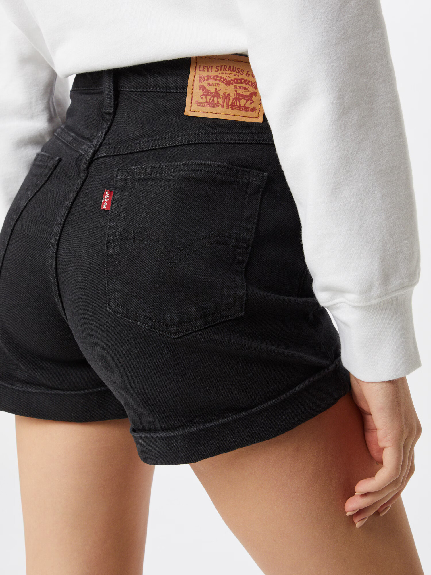 LEVI'S Jeans 'MOM A LINE SHORT 2' negru denim - Pled.ro