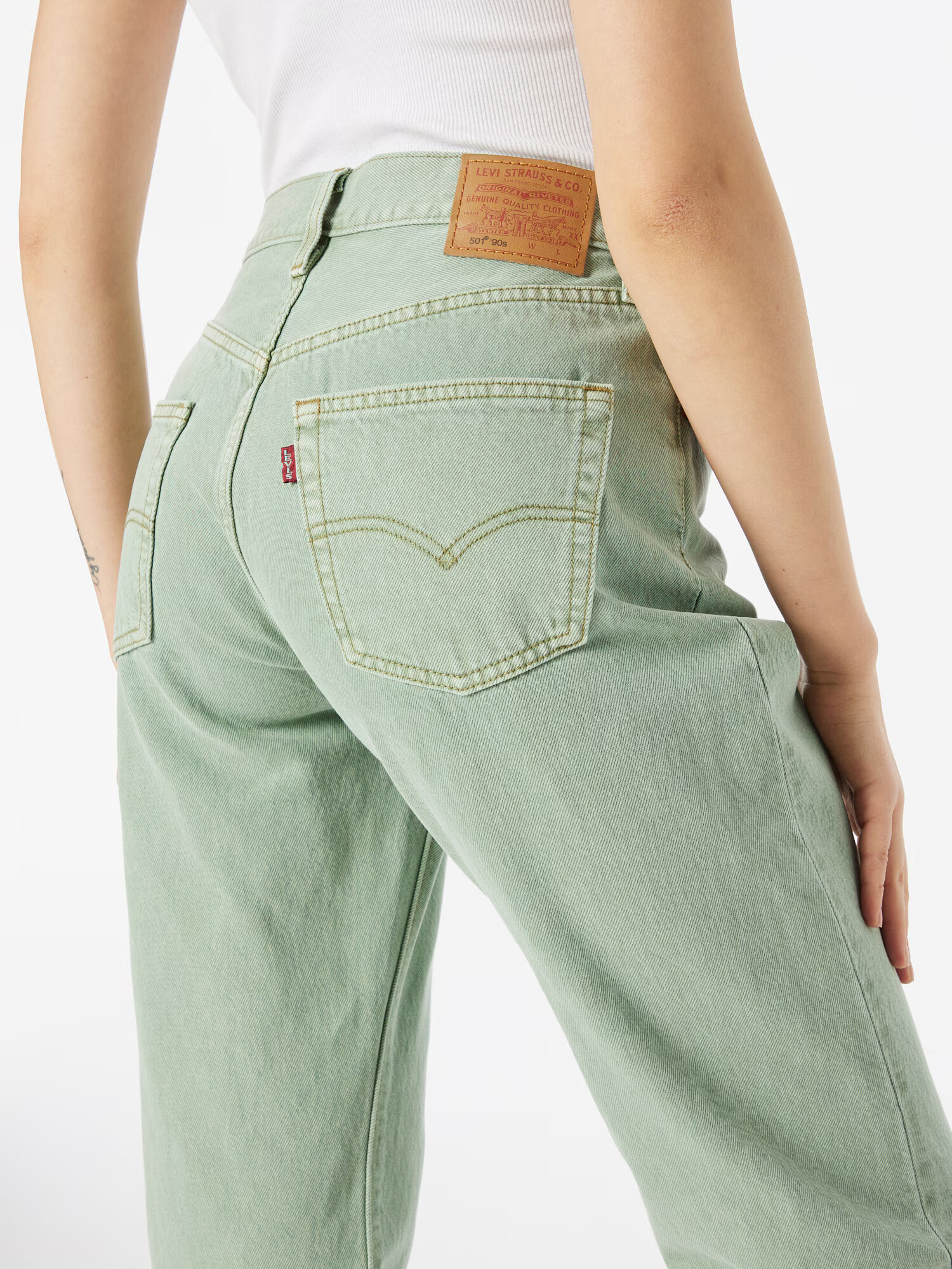 LEVI'S Jeans '501® 90S BLACKS' verde deschis - Pled.ro