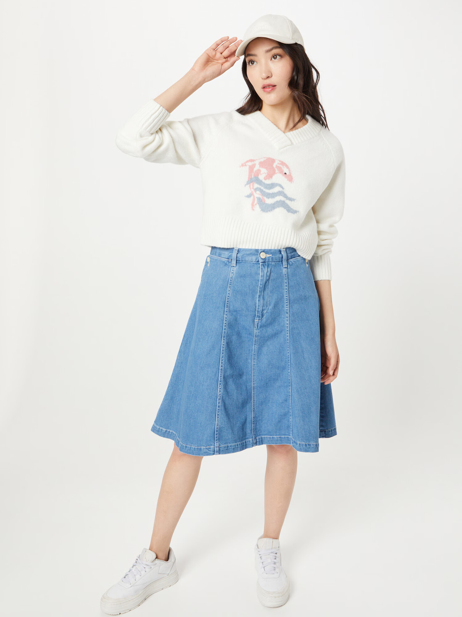 Levi's Made & Crafted Fustă 'LMC PETAL SKIRT LIGHT INDIGO - FLAT FINISH' albastru denim - Pled.ro