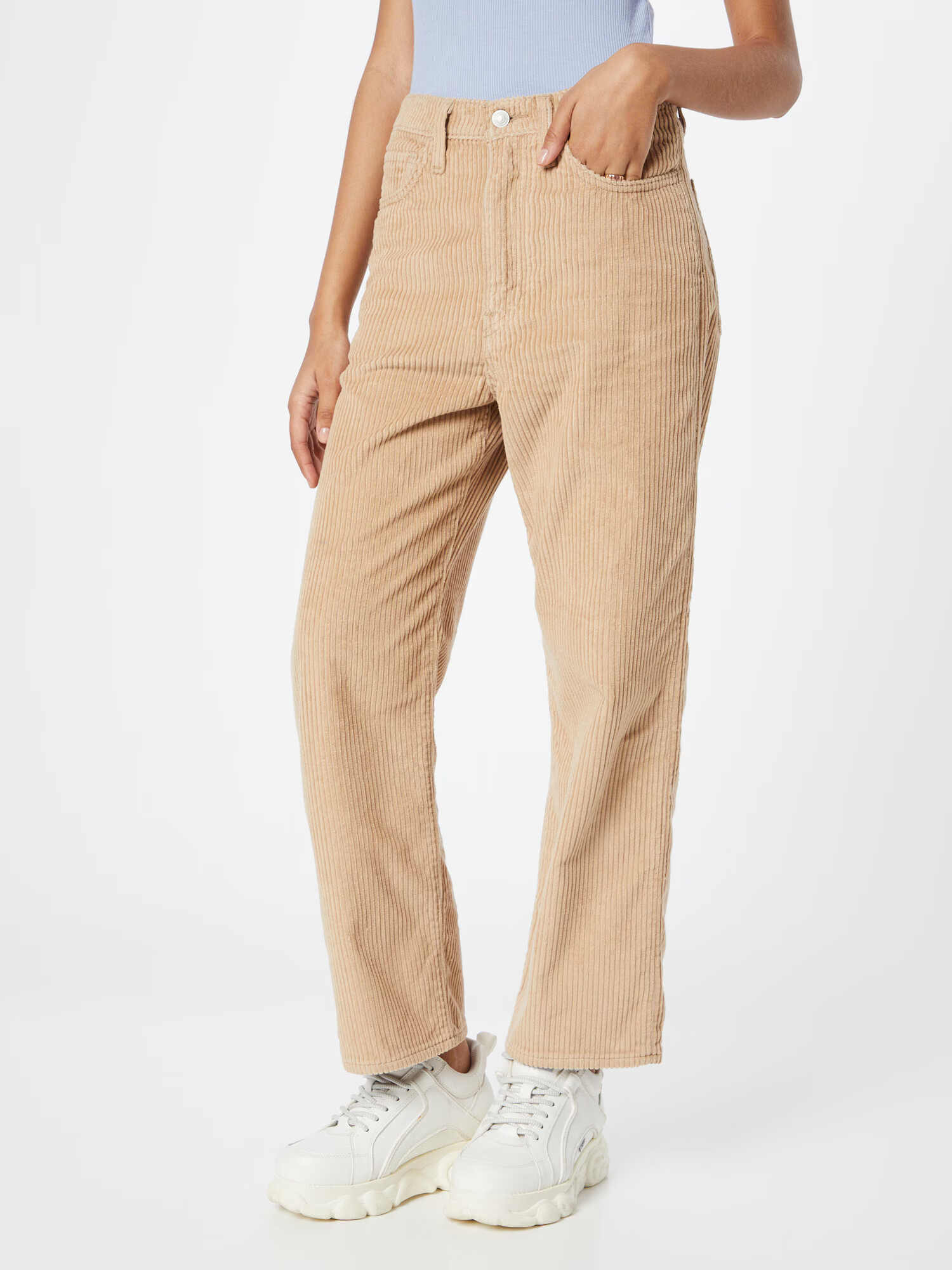 LEVI'S Pantaloni 'RIBCAGE STR ANKLE CORD NEUTRALS' bej - Pled.ro