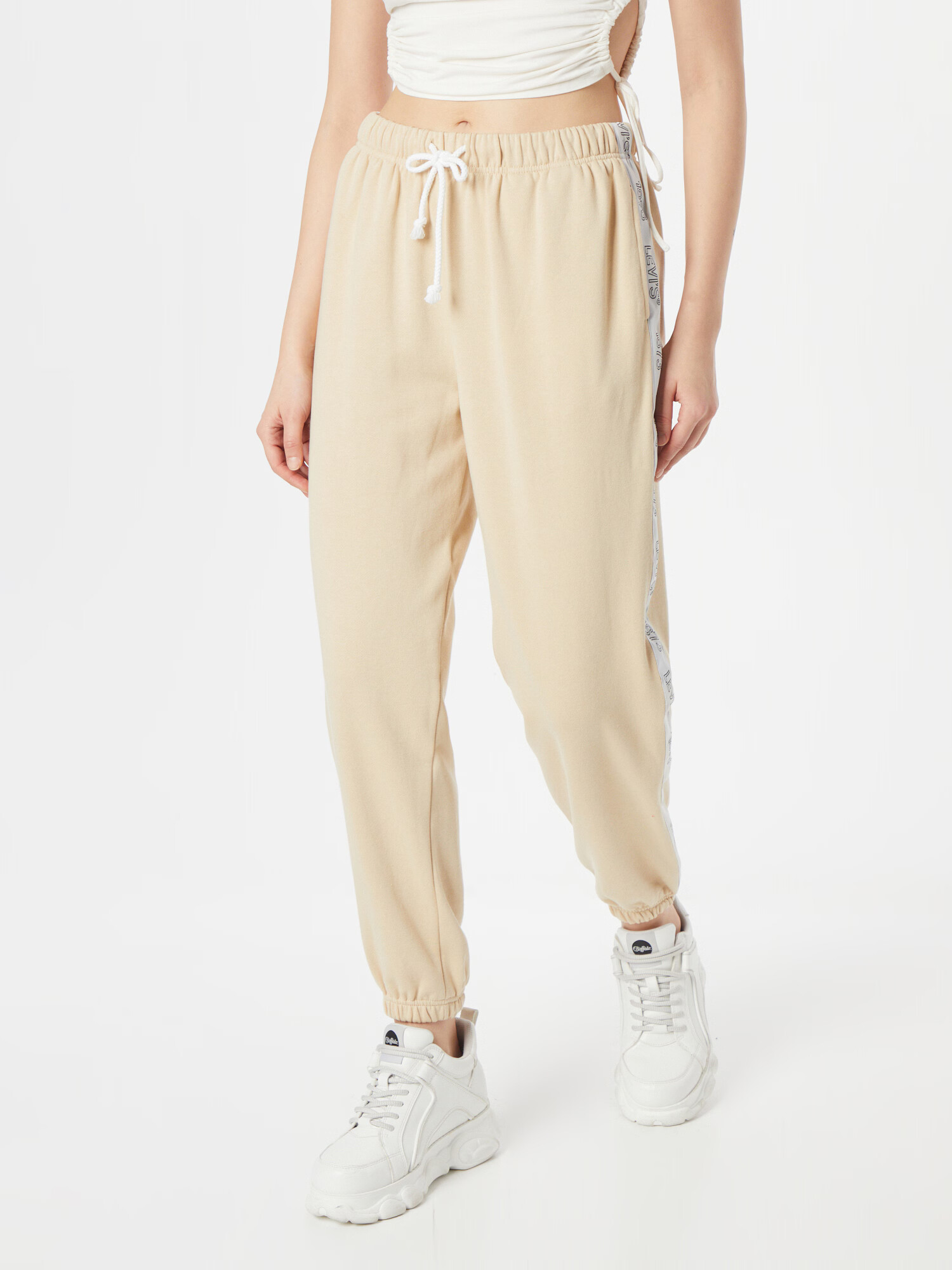 LEVI'S Pantaloni bej / alb - Pled.ro