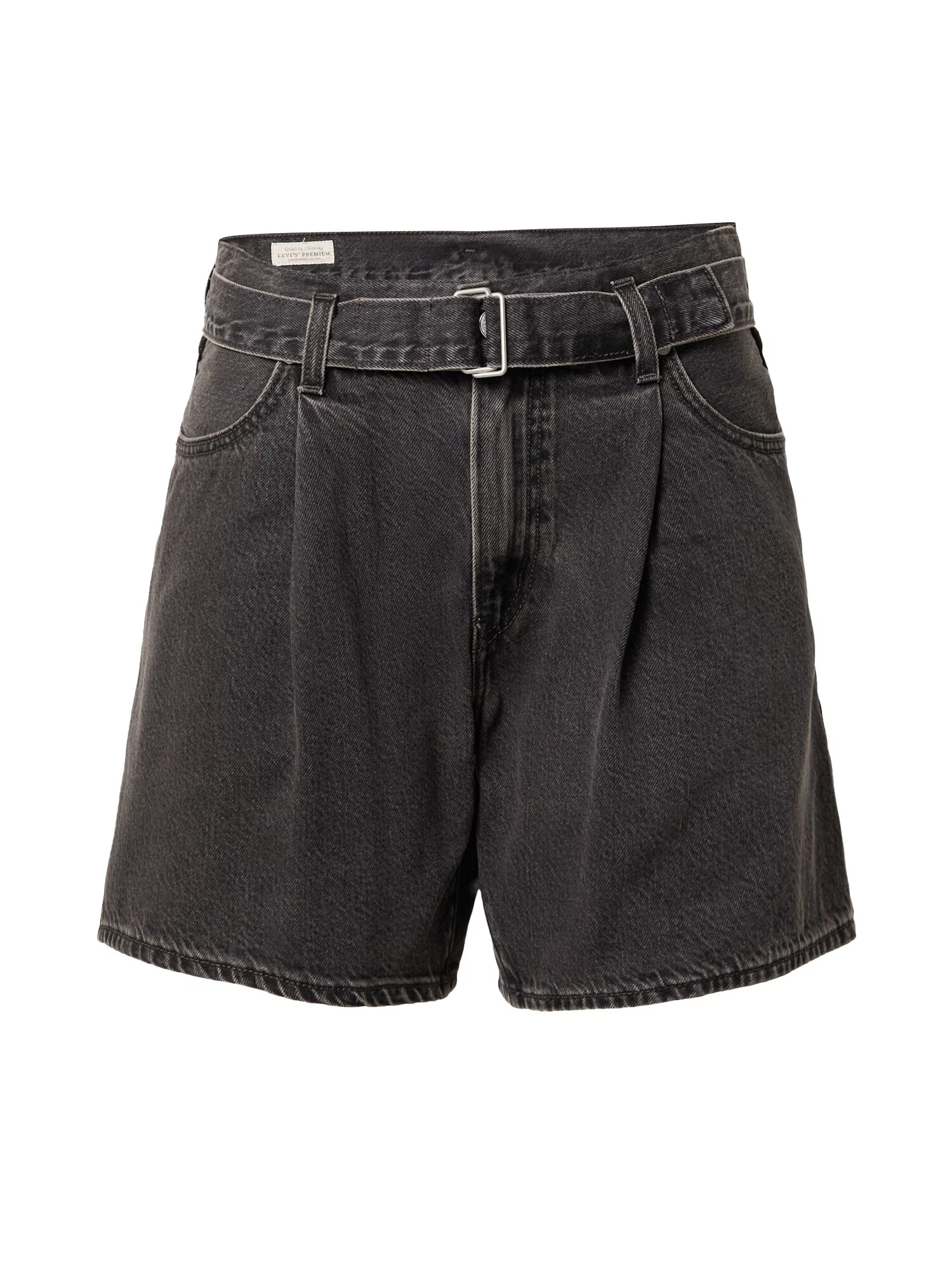 LEVI'S ® Pantaloni cu cute 'BELTED SHORT WB BLACKS' negru denim - Pled.ro