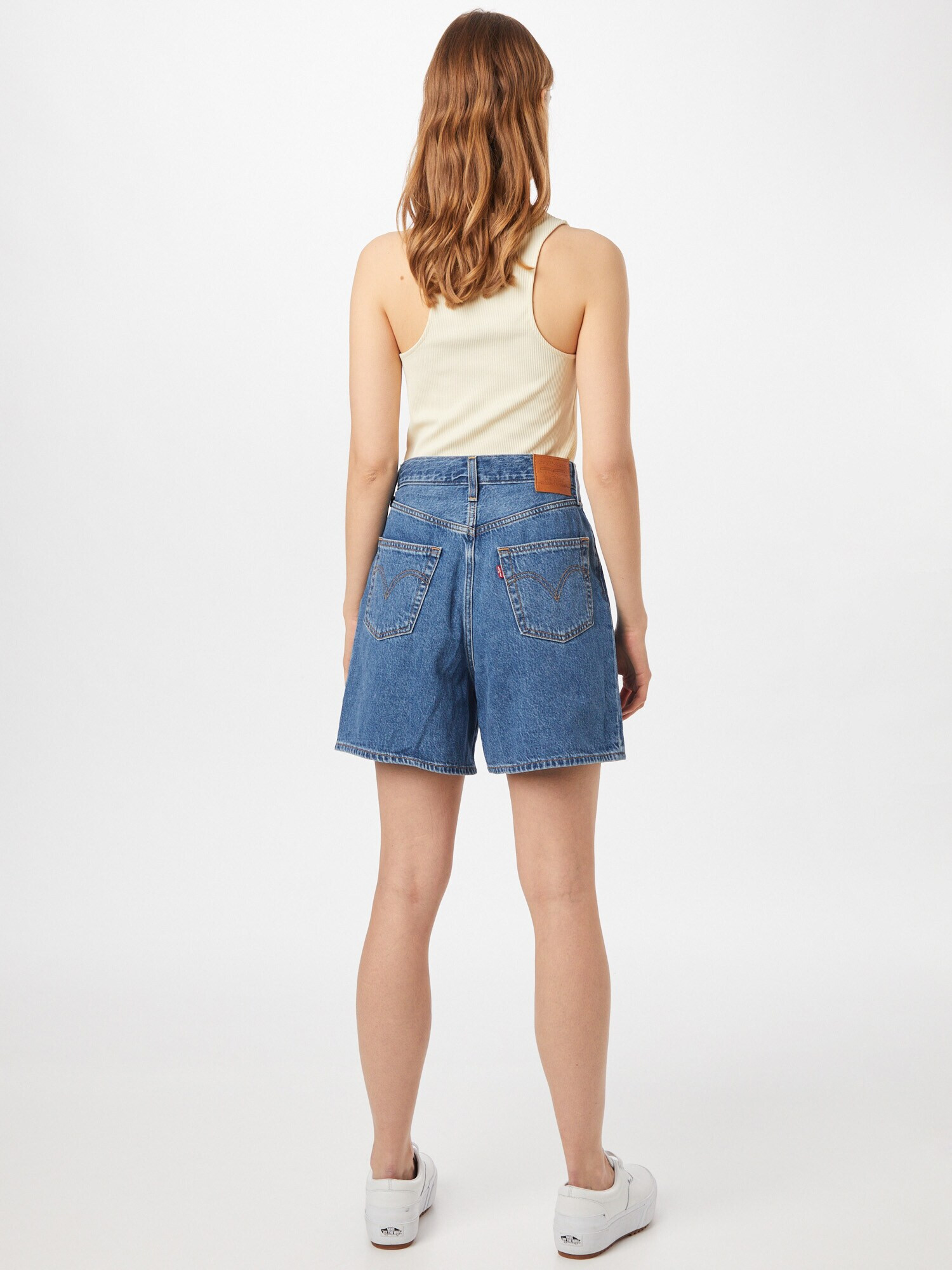 LEVI'S Pantaloni cu cute 'PLEATED RIBCAGE SHORT' albastru denim - Pled.ro