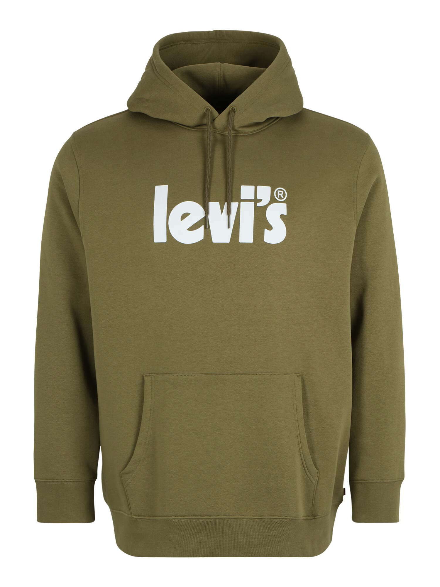 Levi's® Big & Tall Bluză de molton 'BIG GRAPHIC HOODIE GREENS' kaki / alb - Pled.ro