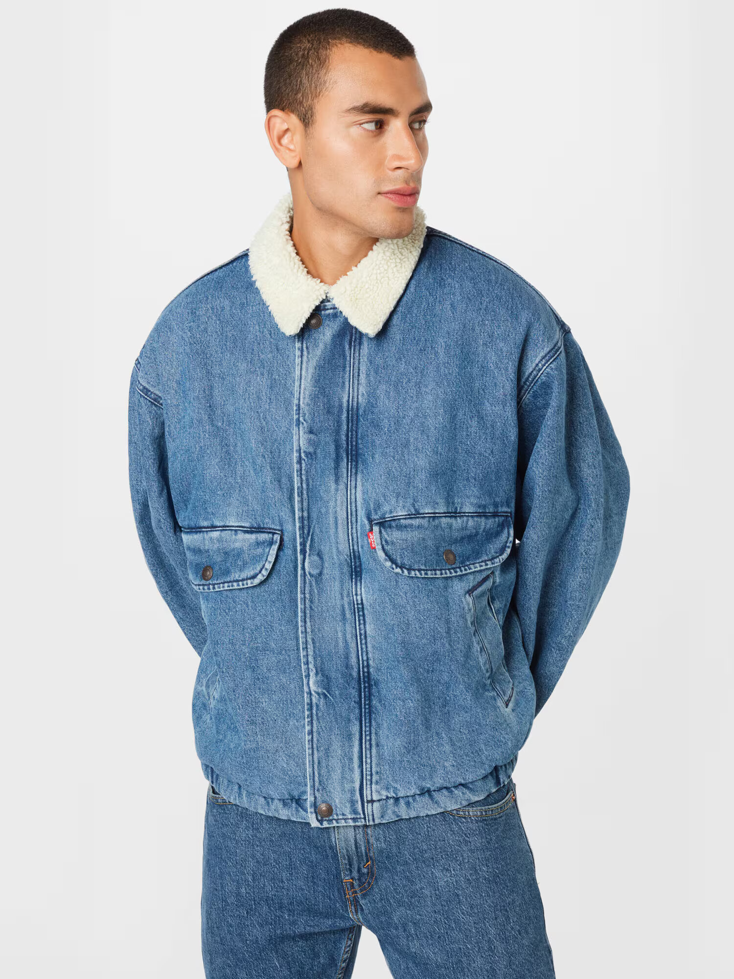 LEVI'S ® Geacă de primăvară-toamnă 'RANCHER SHERPA TRUCKER' albastru denim - Pled.ro