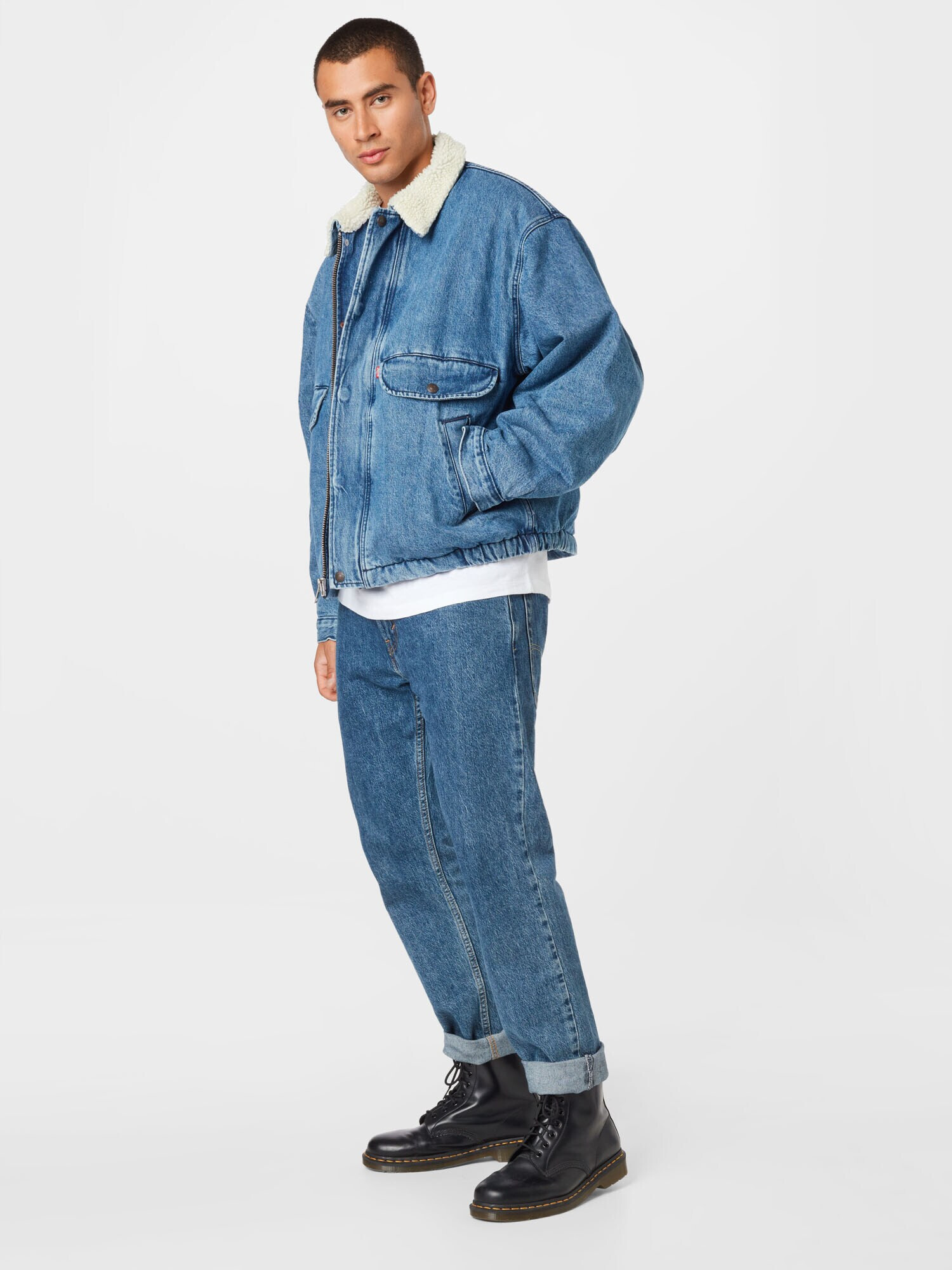 LEVI'S ® Geacă de primăvară-toamnă 'RANCHER SHERPA TRUCKER' albastru denim - Pled.ro