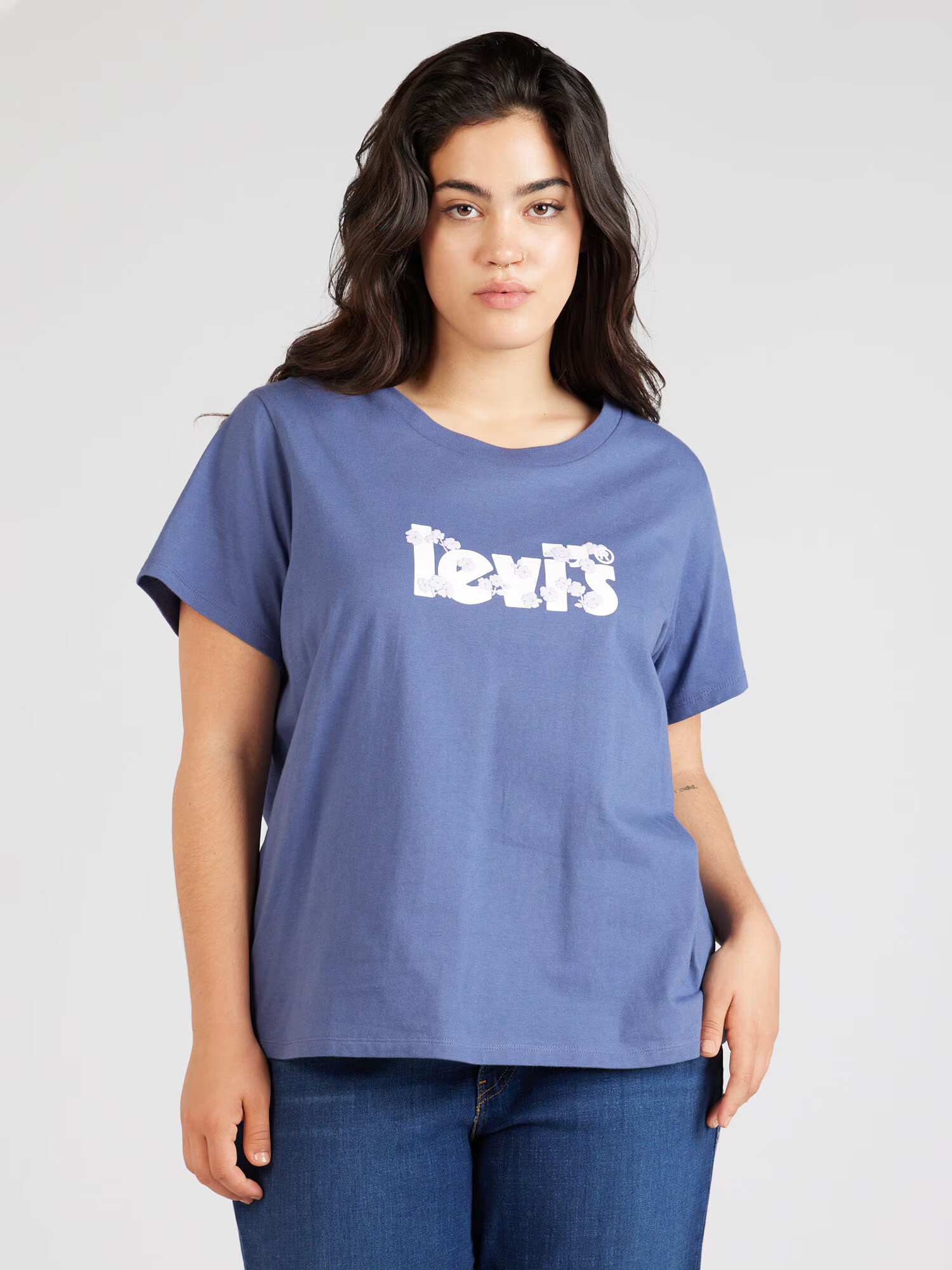 Levi's® Plus Tricou 'Perfect' azur / albastru porumbel / alb - Pled.ro