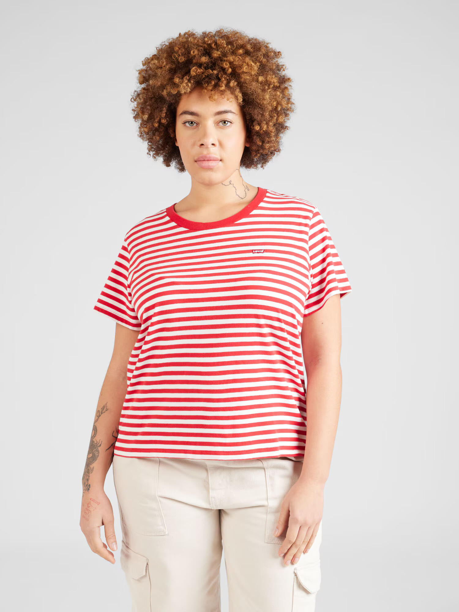 Levi's® Plus Tricou 'PERFECT' roșu / alb - Pled.ro