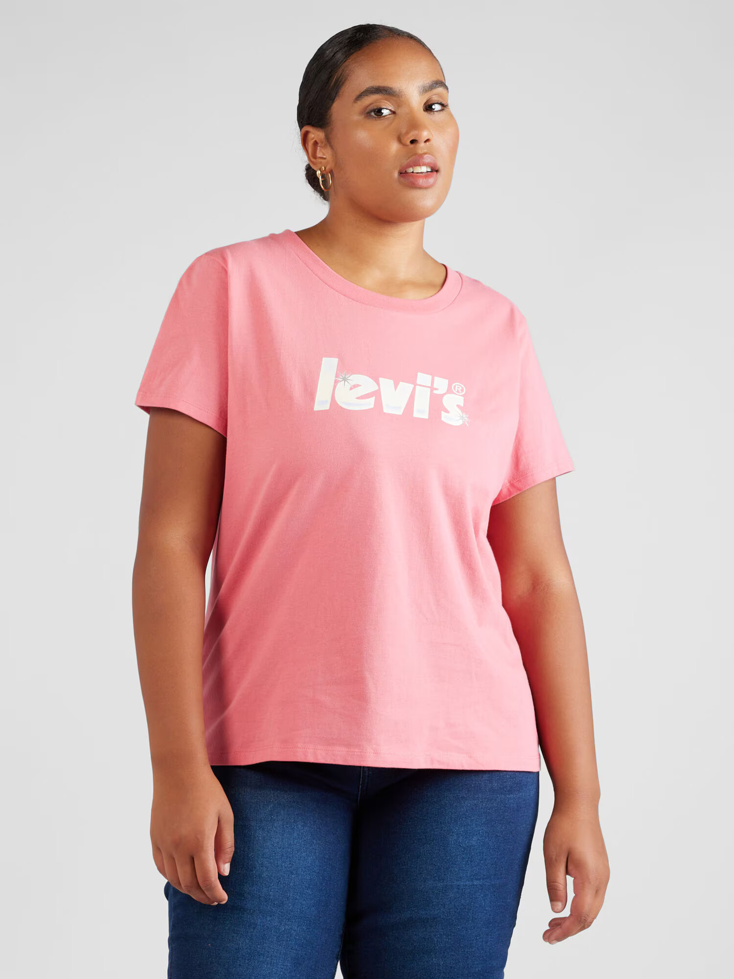 Levi's® Plus Tricou roz / argintiu / alb - Pled.ro