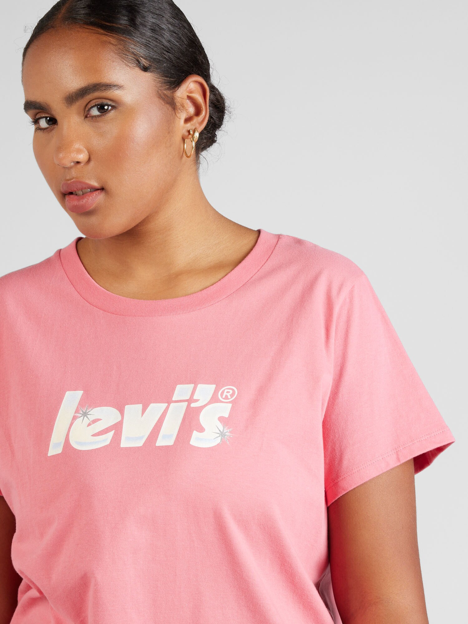 Levi's® Plus Tricou roz / argintiu / alb - Pled.ro