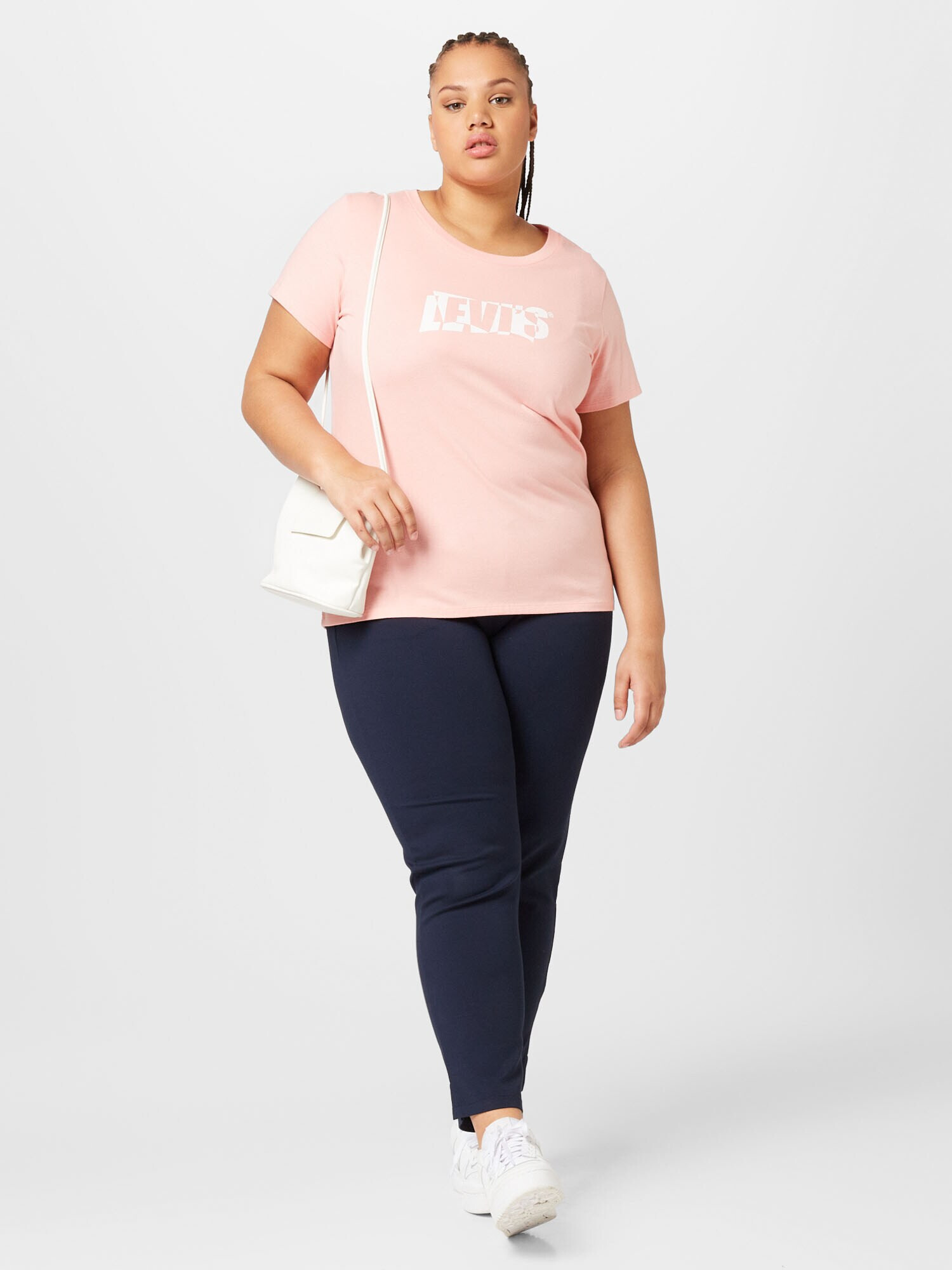 Levi's® Plus Tricou roz deschis / alb murdar - Pled.ro